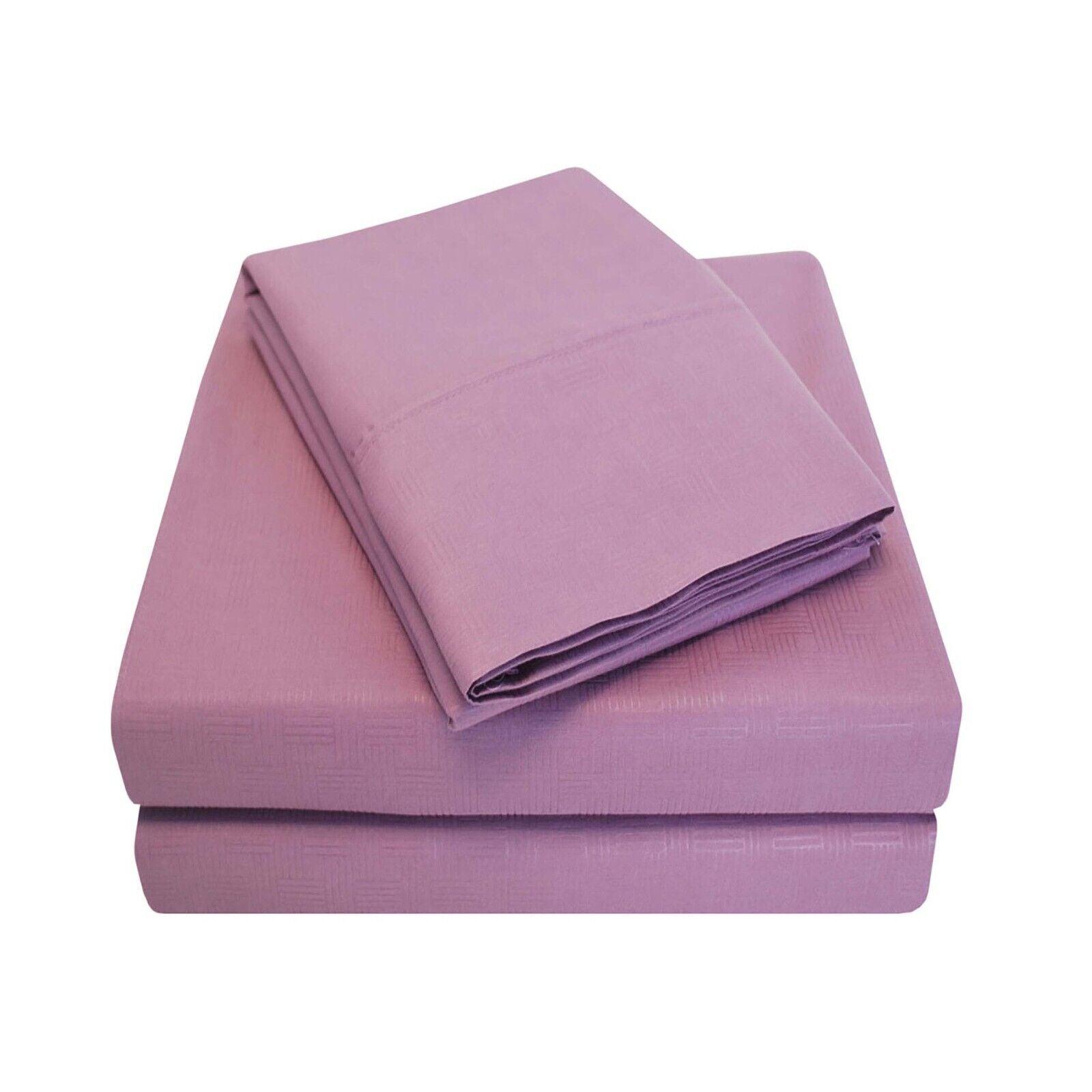 Microfiber Embossed Basketweave Deep Pocket Bed Sheet Set