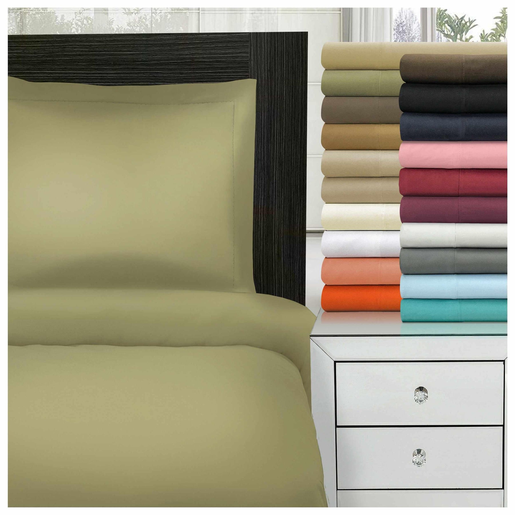 Microfiber Wrinkle Resistant Solid Duvet Cover Set