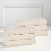 Mika Smart Twist Viscose Cotton Blend Solid Hand Towels, Set of 6