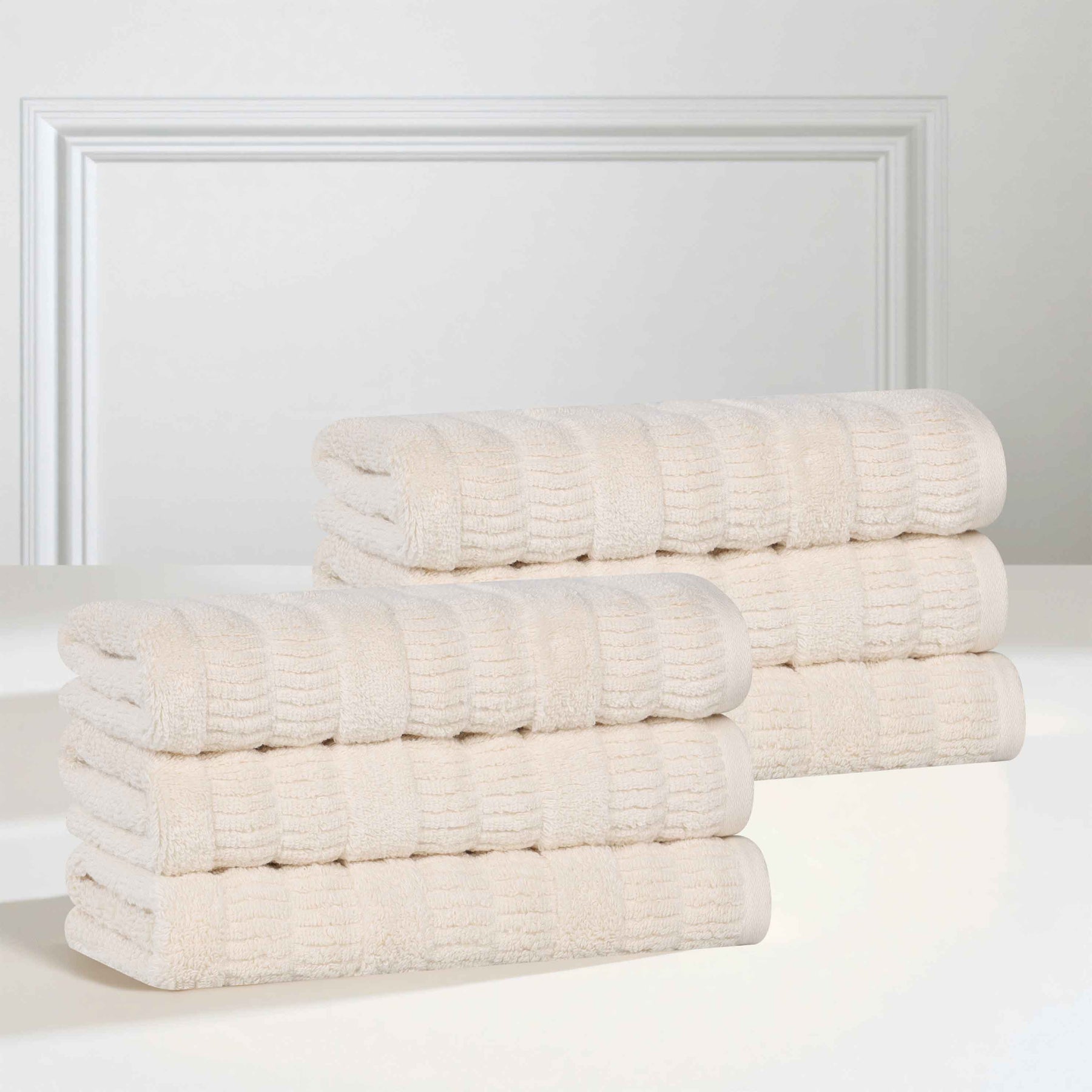 Mika Smart Twist Cotton Medium Weight Solid Hand Towels, Set of 6