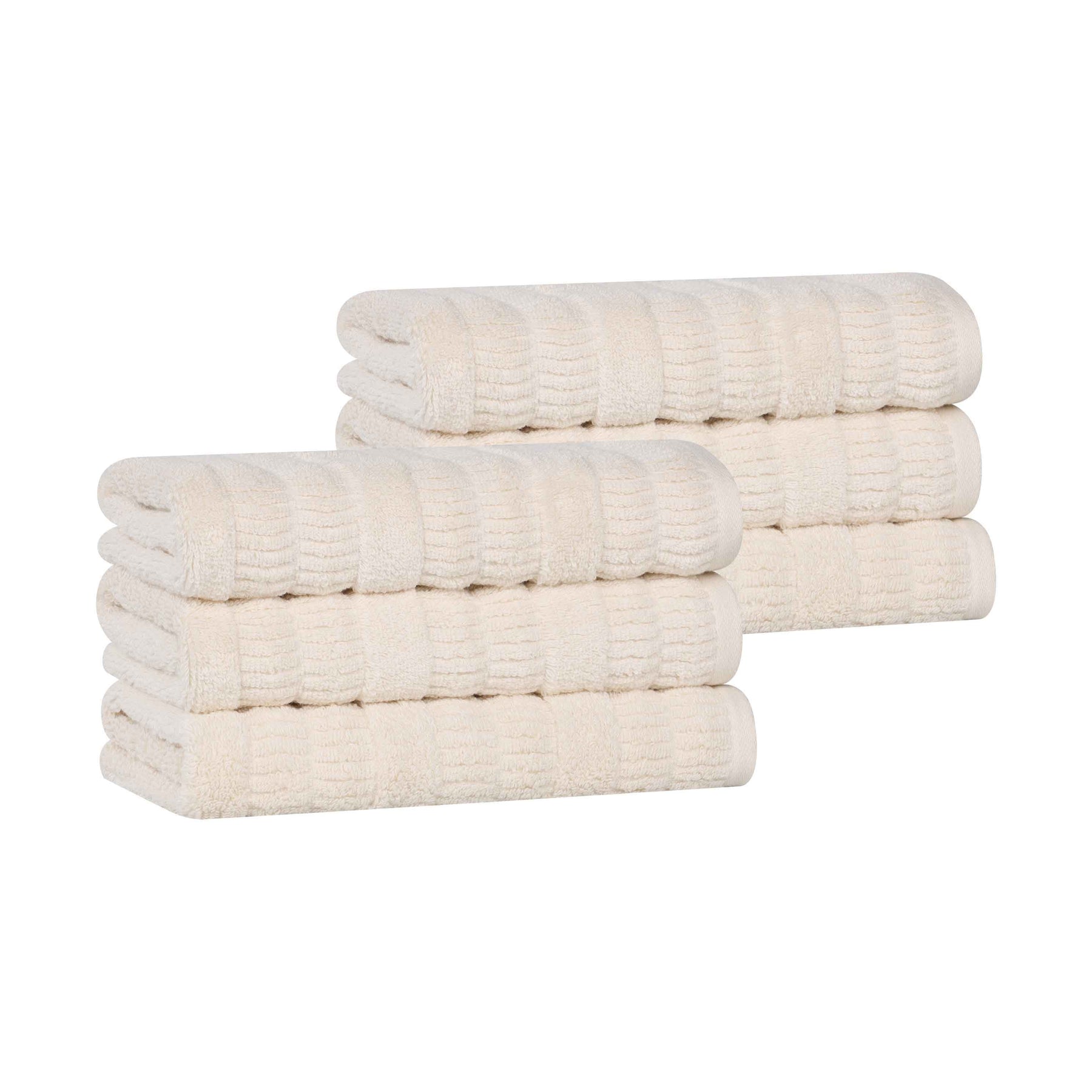 Mika Smart Twist Cotton Medium Weight Solid Hand Towels, Set of 6