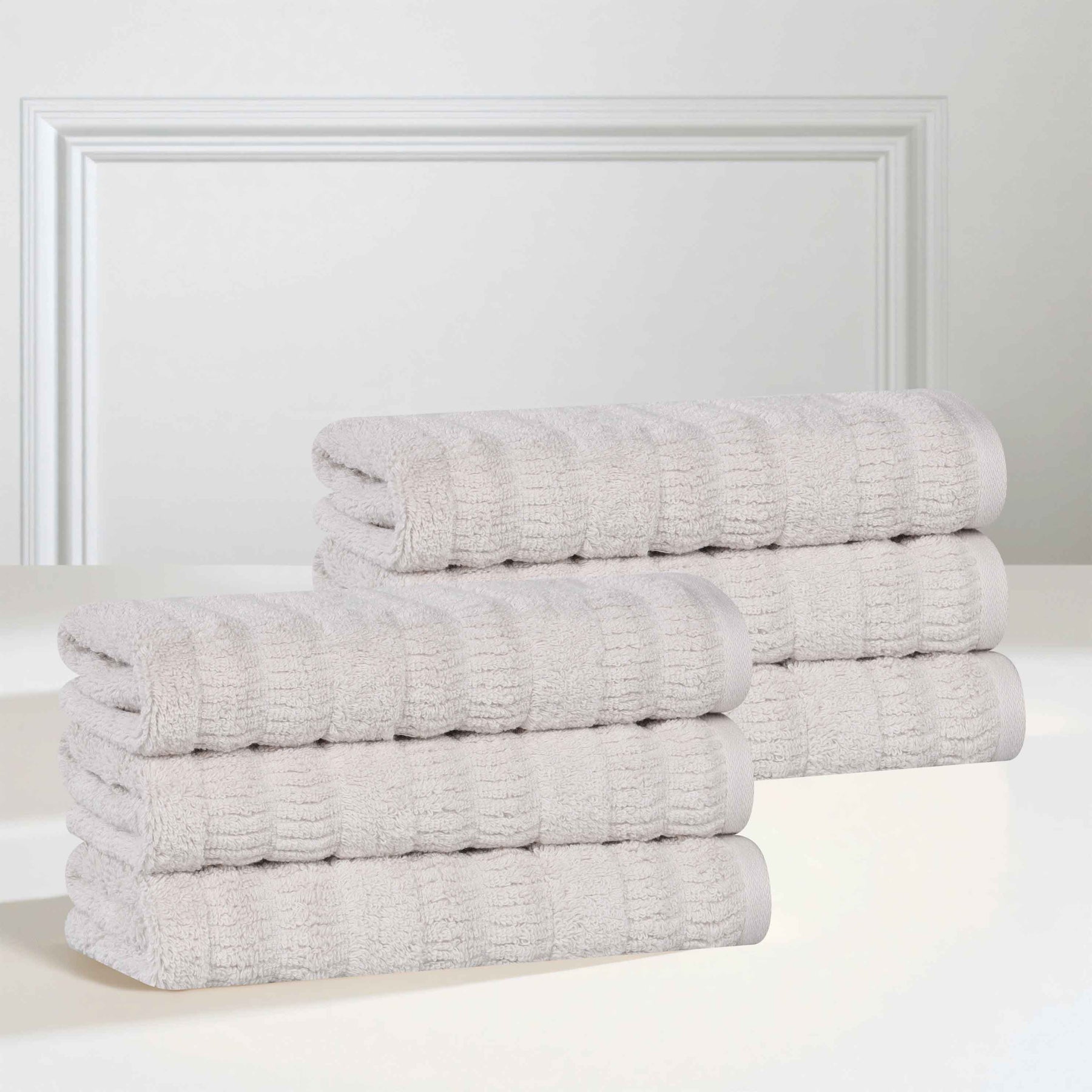 Mika Smart Twist Cotton Medium Weight Solid Hand Towels, Set of 6