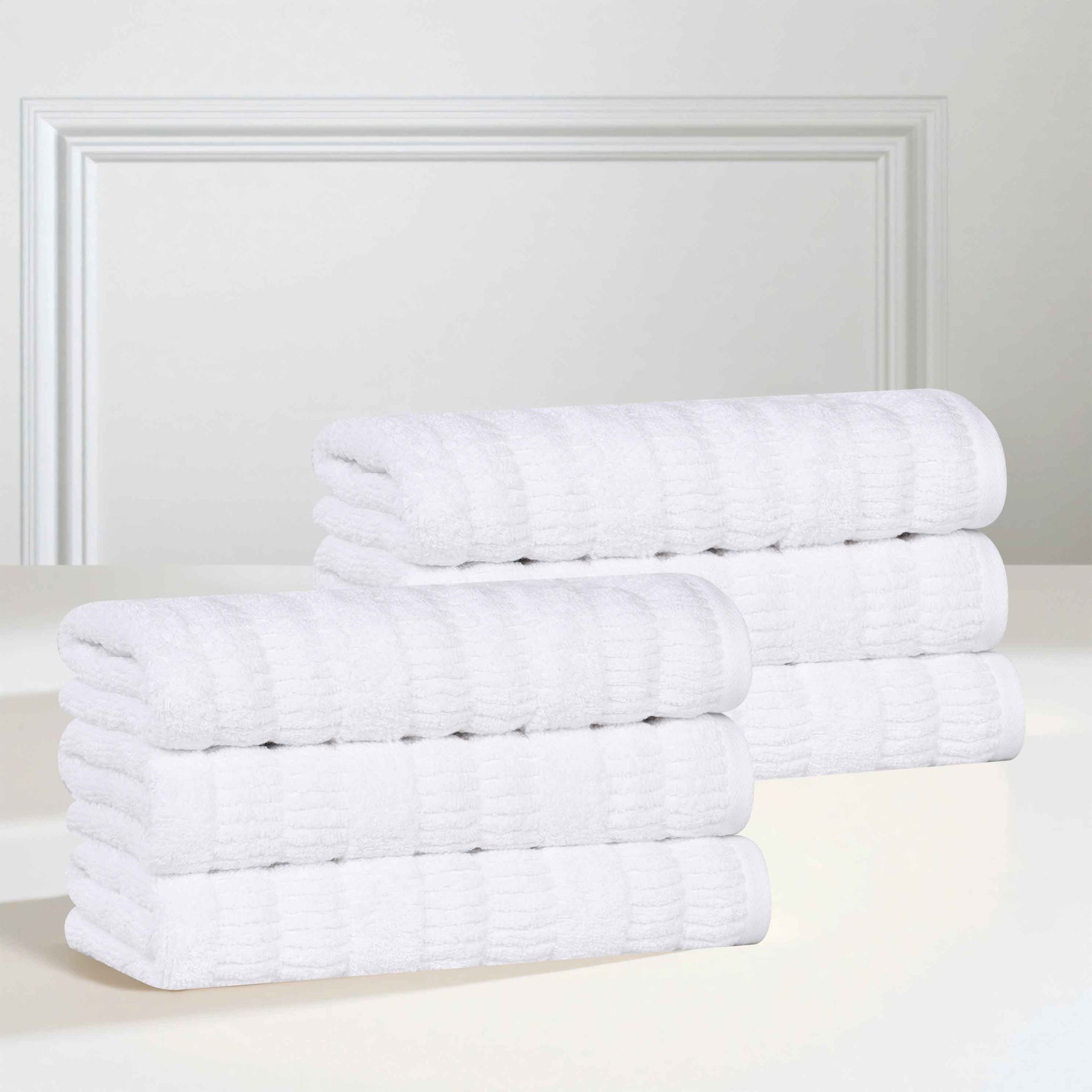 Mika Smart Twist Cotton Medium Weight Solid Hand Towels, Set of 6