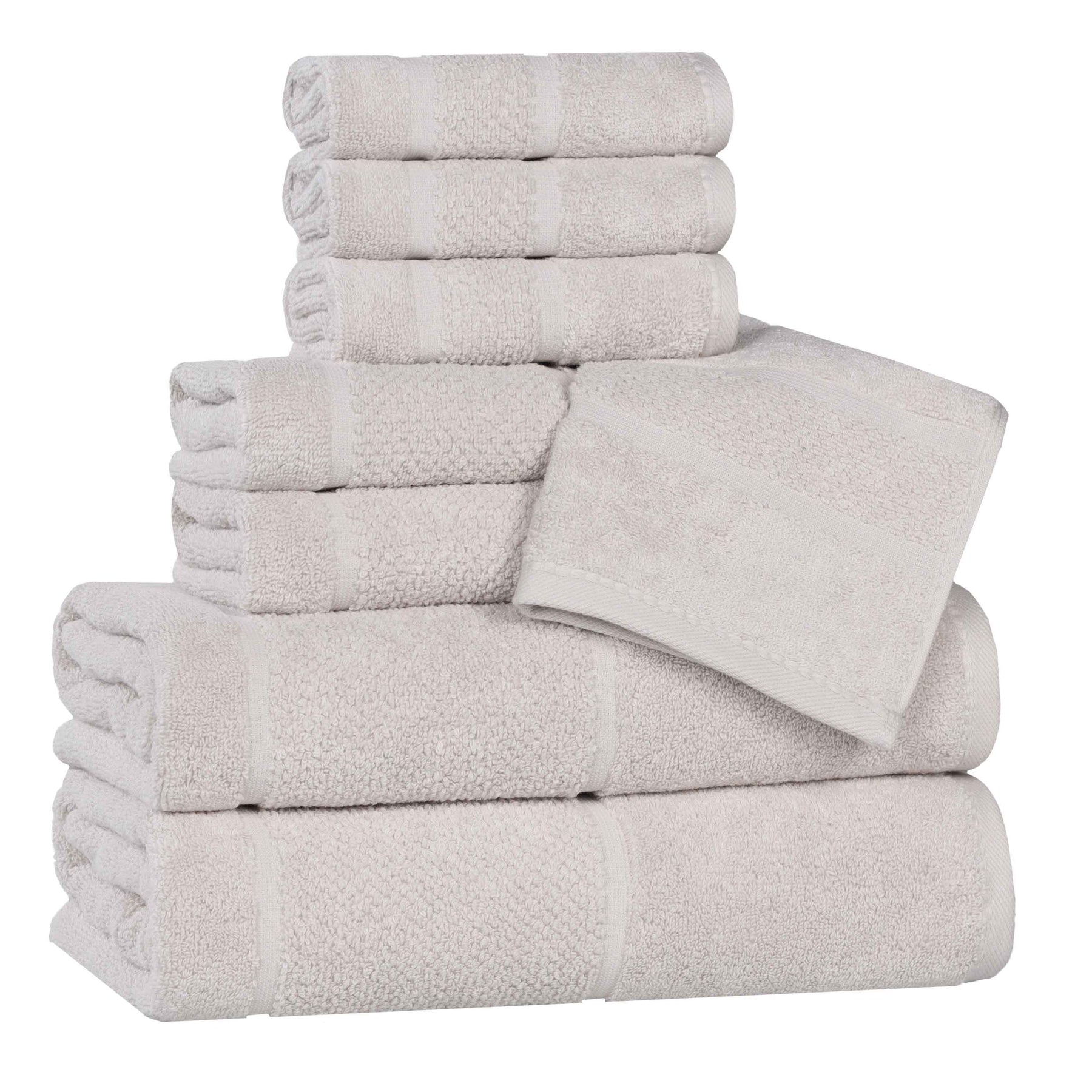 Mile Smart Twist Viscose Cotton Blend Solid 8 Piece Towel Set