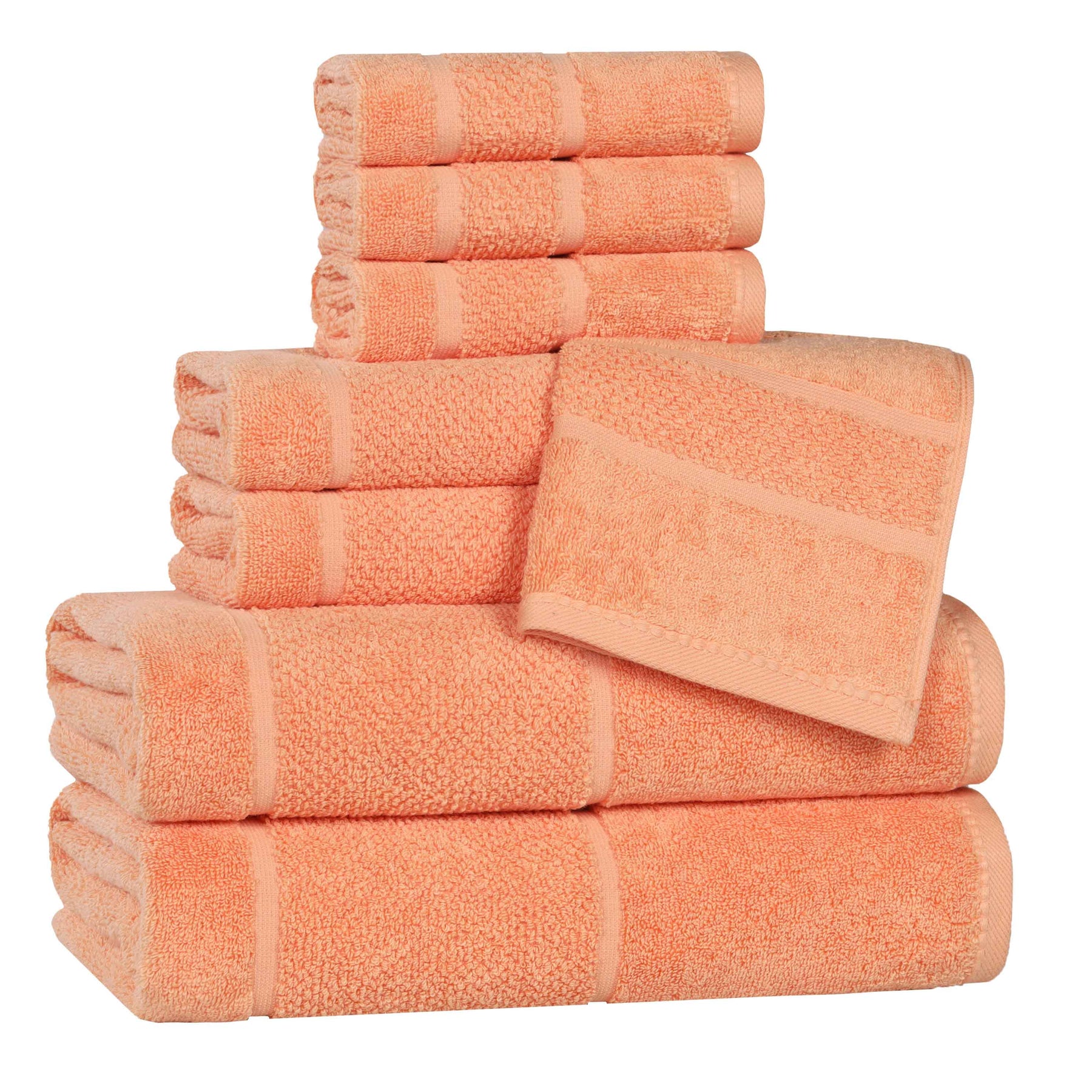 Mile Smart Twist Viscose Cotton Blend Solid 8 Piece Towel Set