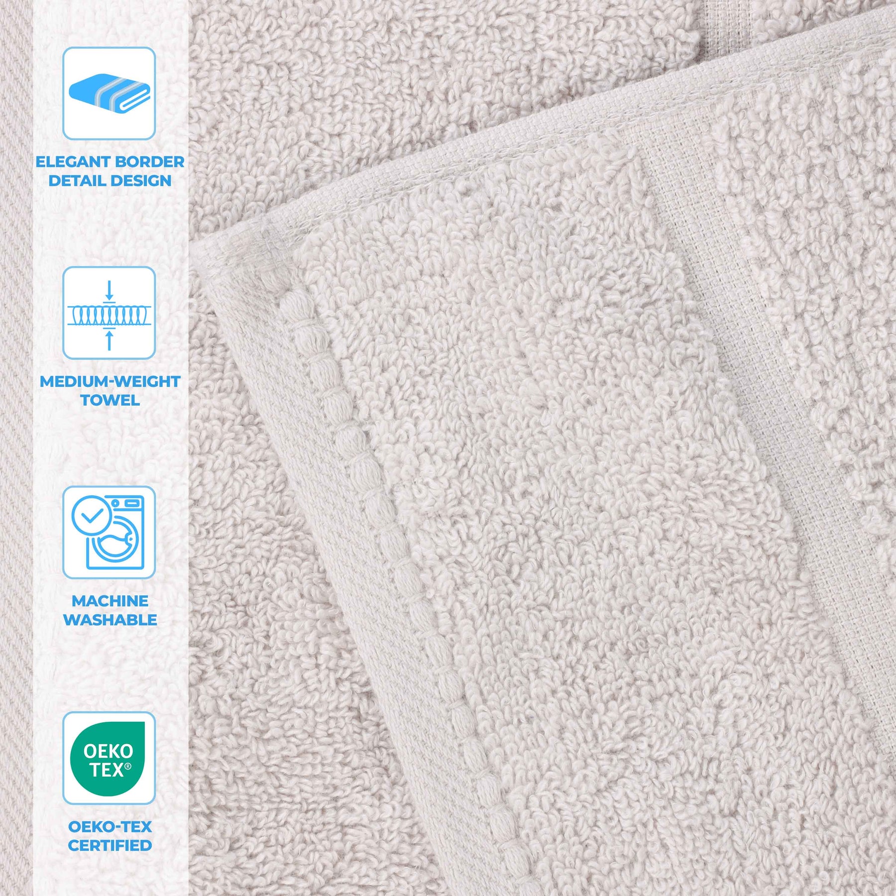 Mile Smart Twist Viscose Cotton Blend Solid 8 Piece Towel Set