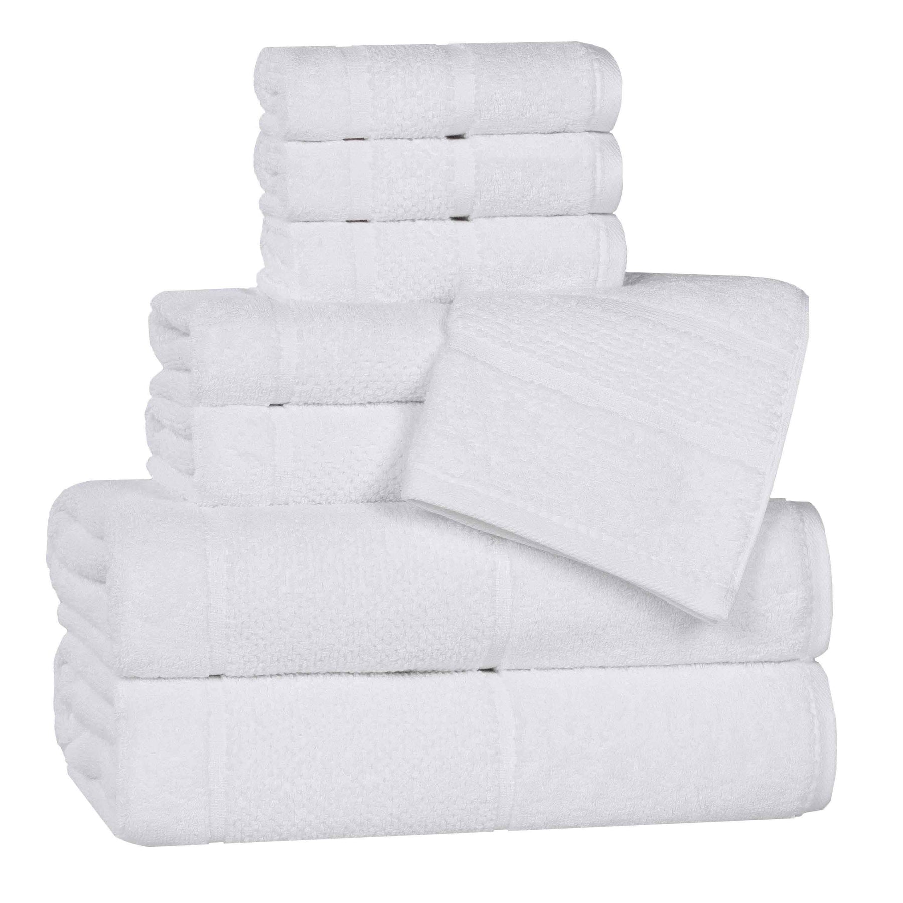 Mile Smart Twist Viscose Cotton Blend Solid 8 Piece Towel Set