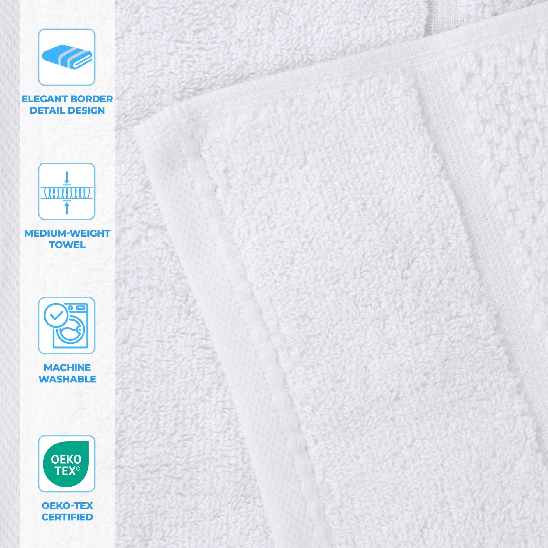 Mile Smart Twist Viscose Cotton Blend Solid 8 Piece Towel Set