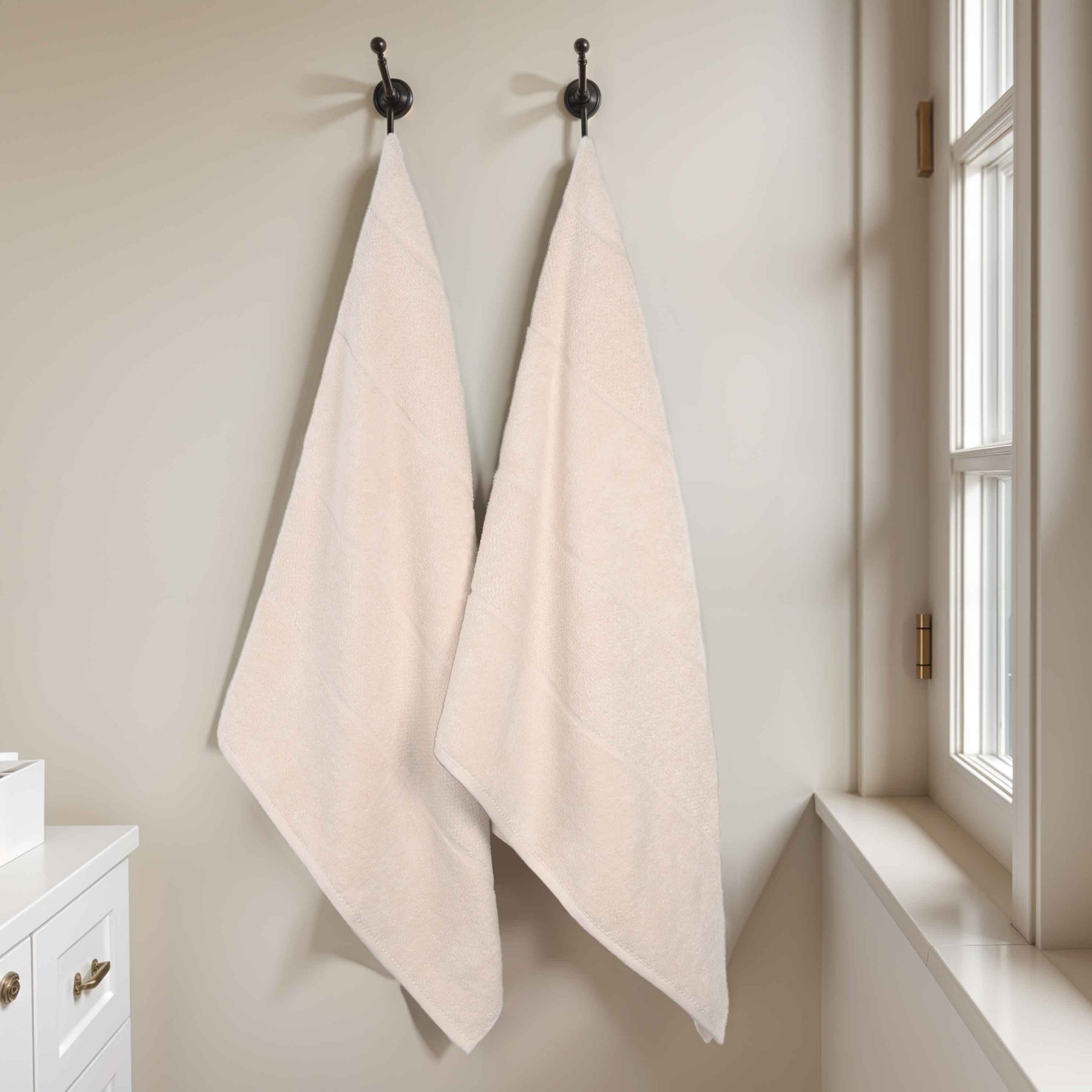 Mile Smart Twist Viscose Cotton Blend Solid Bath Sheets, Set of 2
