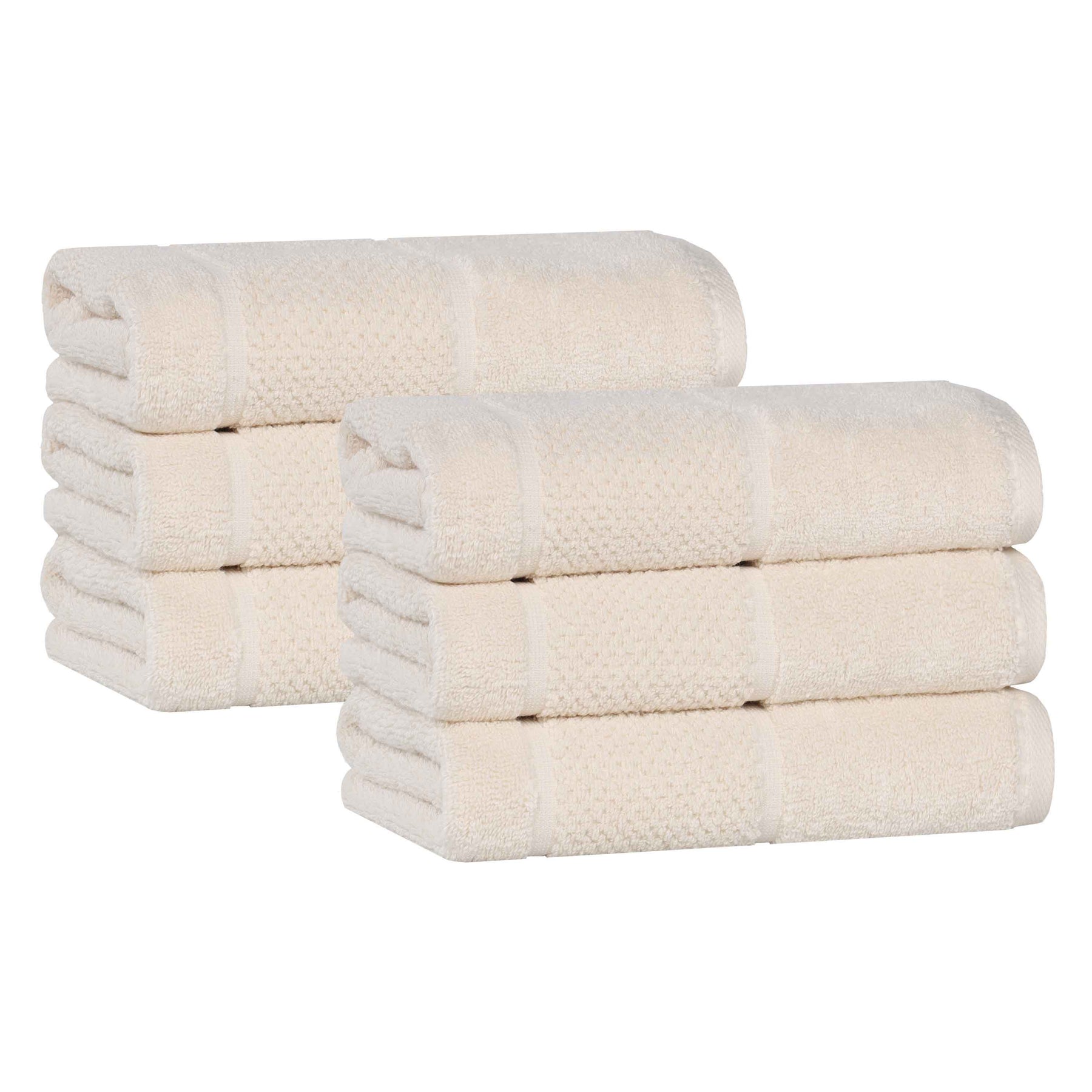 Mile Smart Twist Viscose Cotton Blend Solid Hand Towels, Set of 6