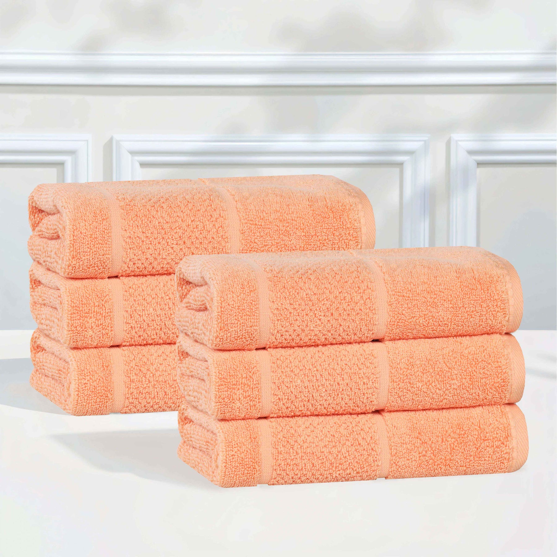 Mile Smart Twist Viscose Cotton Blend Solid Hand Towels, Set of 6