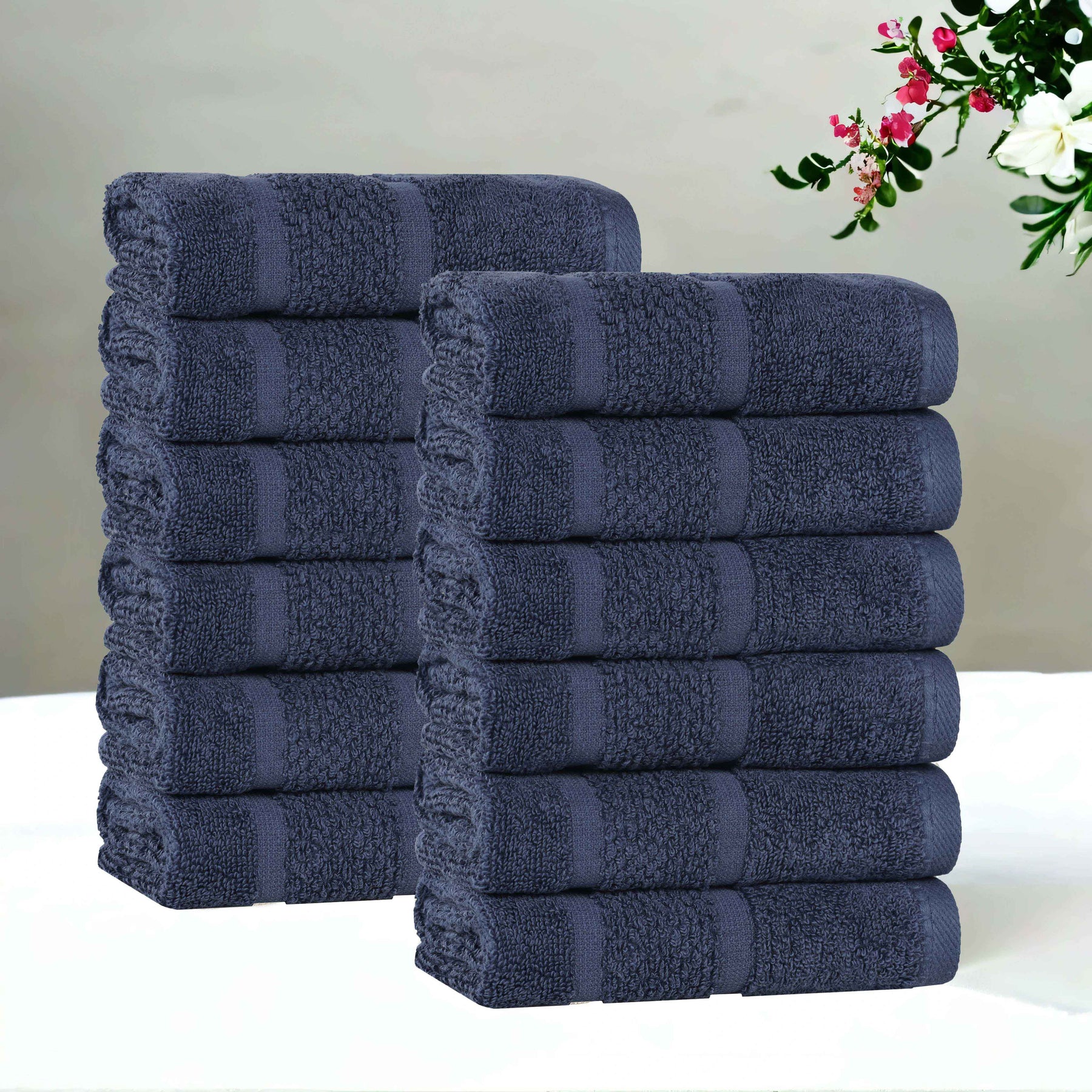 Mile Smart Twist Viscose Cotton Blend Face Towels Washcloths Set of 12