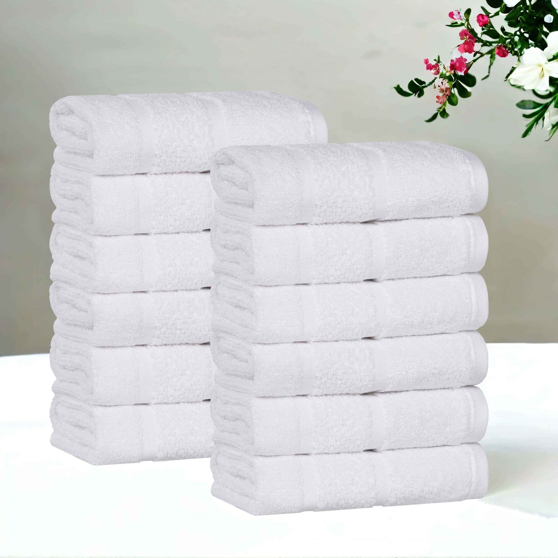 Mile Smart Twist Viscose Cotton Blend Face Towels Washcloths Set of 12