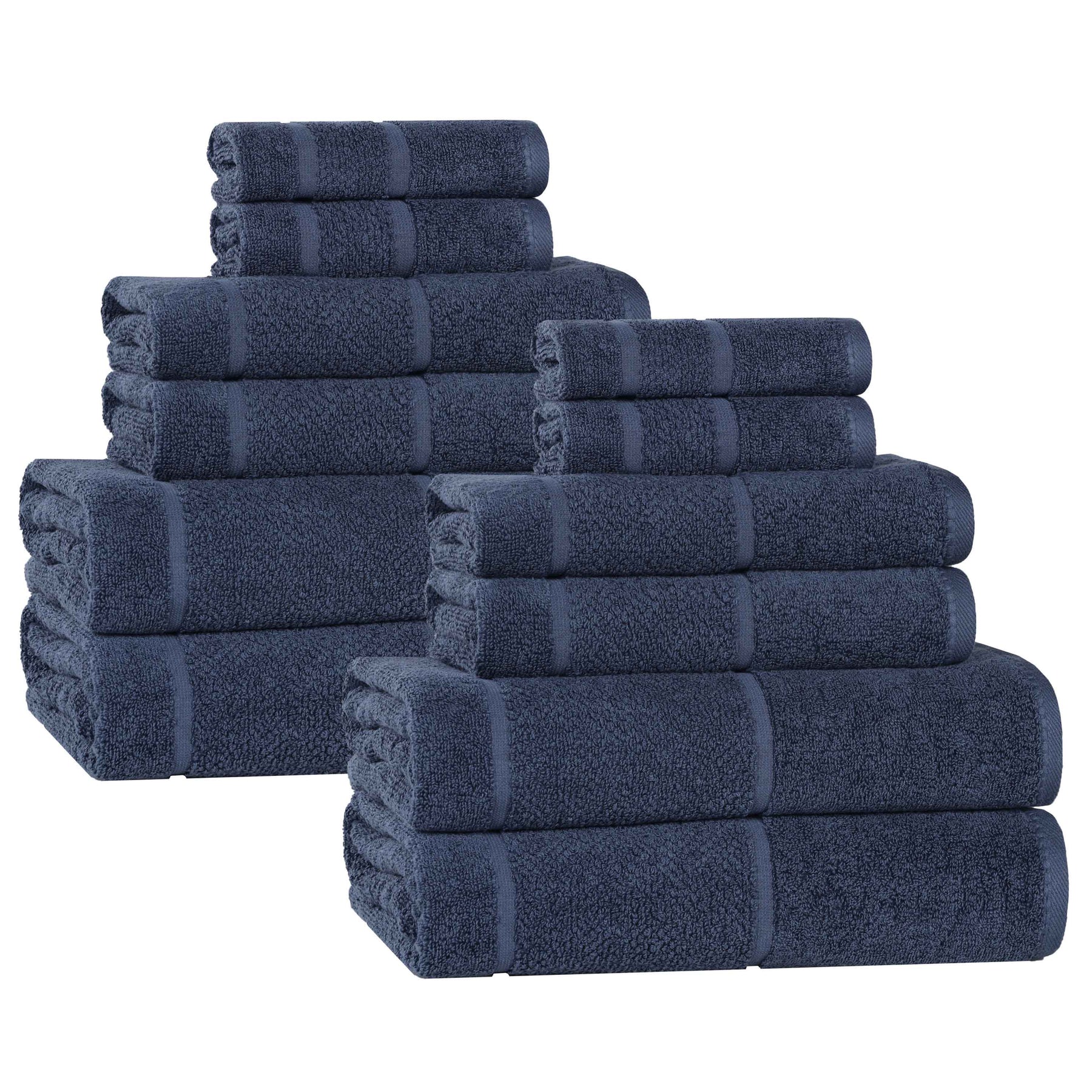 Mile Smart Twist Viscose Cotton Blend Solid 12 Piece Towel Set