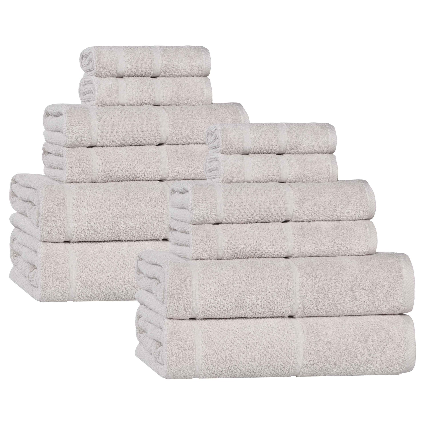 Mile Smart Twist Viscose Cotton Blend Solid 12 Piece Towel Set