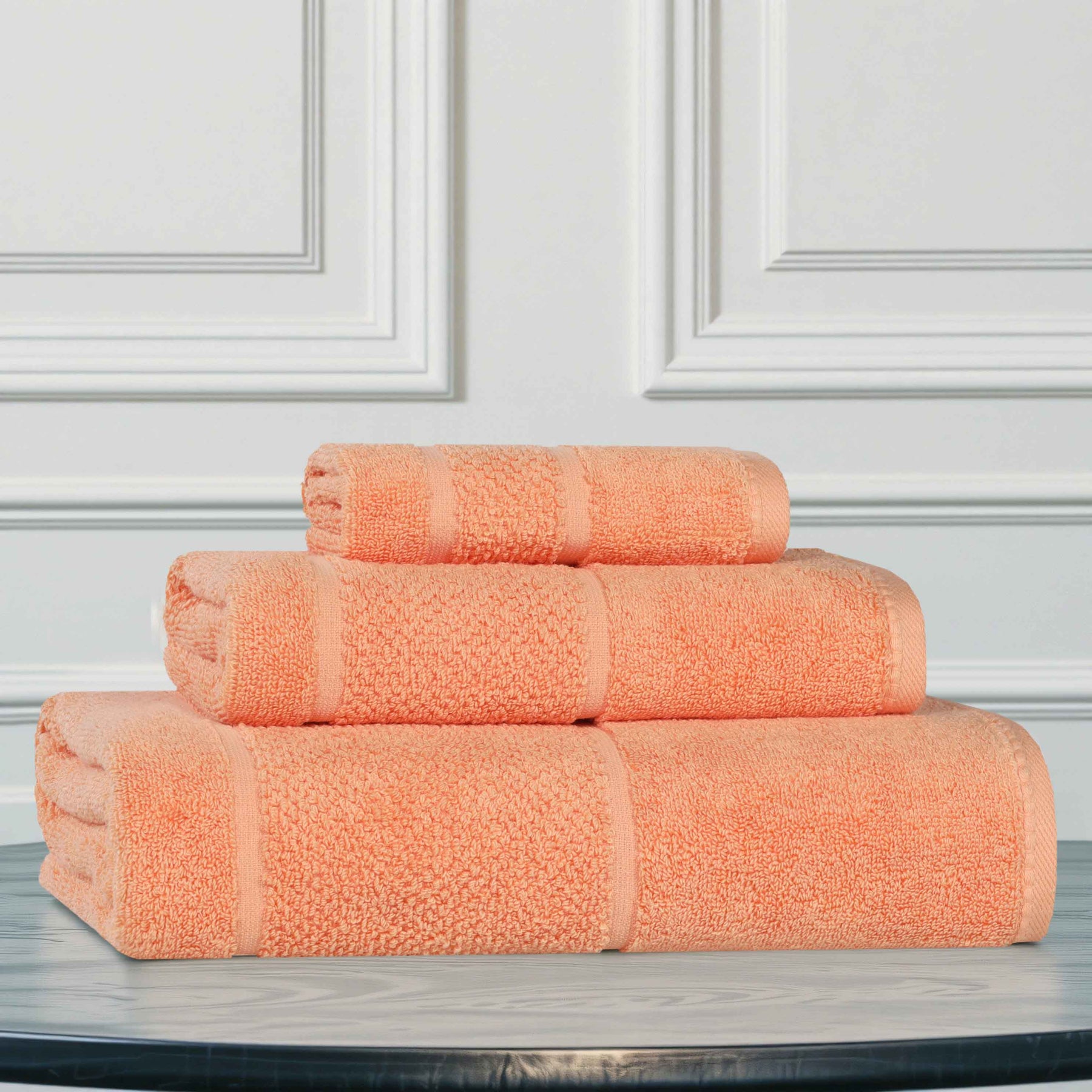 Mile Smart Twist Viscose Cotton Blend Solid 3 Piece Towel Set