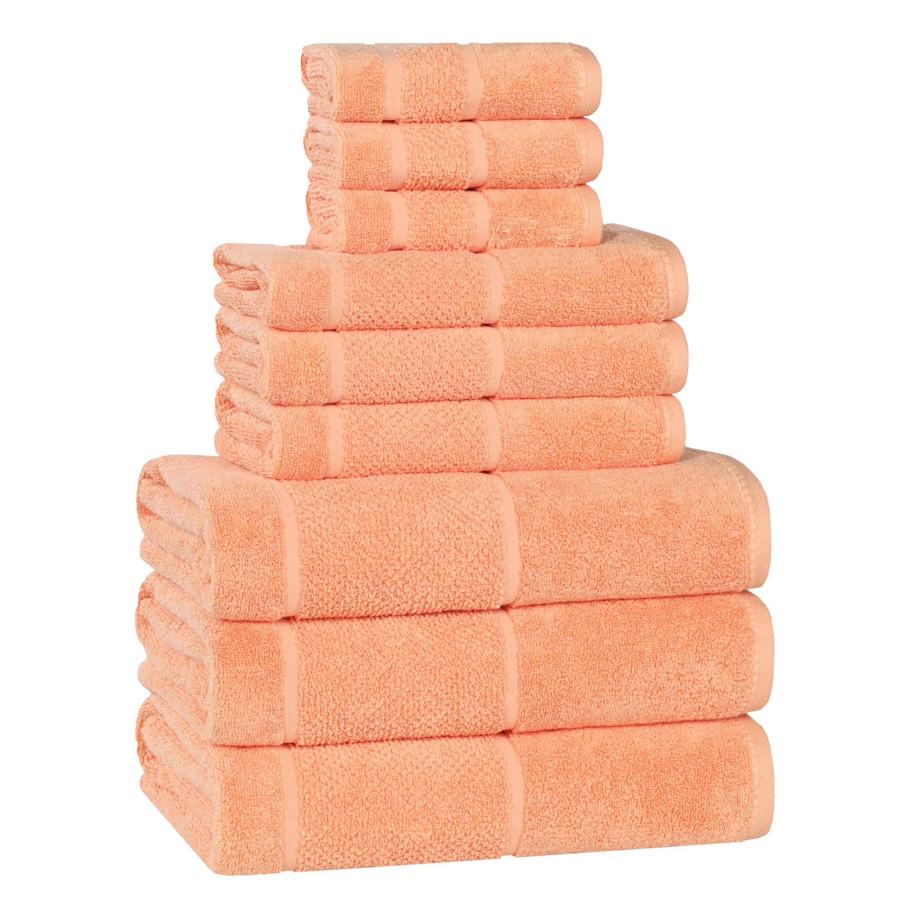 Mile Smart Twist Viscose Cotton Blend Solid 9 Piece Towel Set