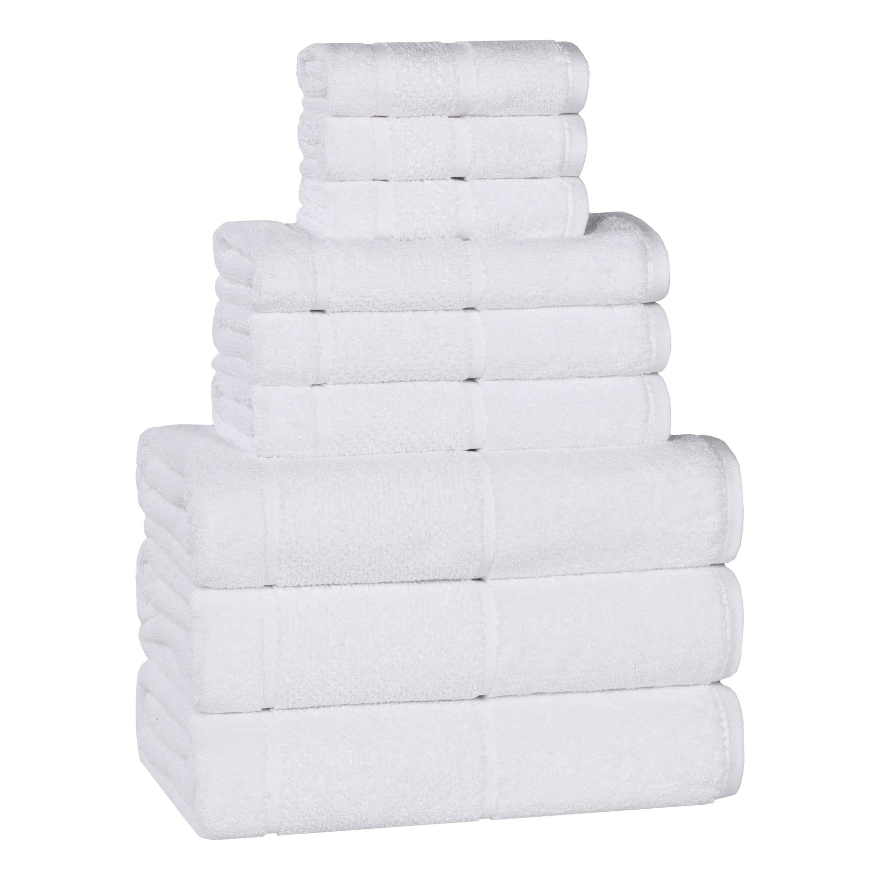 Mile Smart Twist Viscose Cotton Blend Solid 9 Piece Towel Set