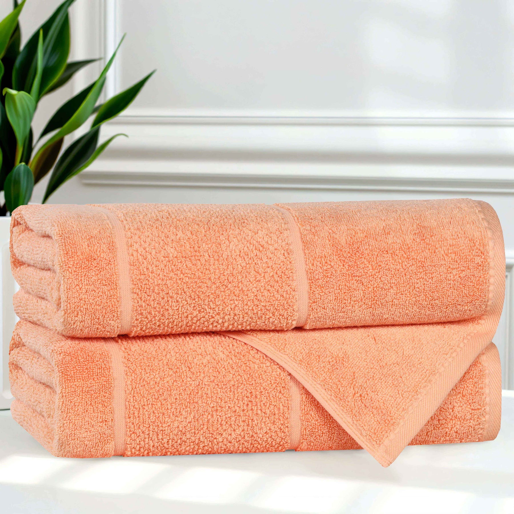 Mile Smart Twist Viscose Cotton Blend Solid Bath Towels, Set of 2