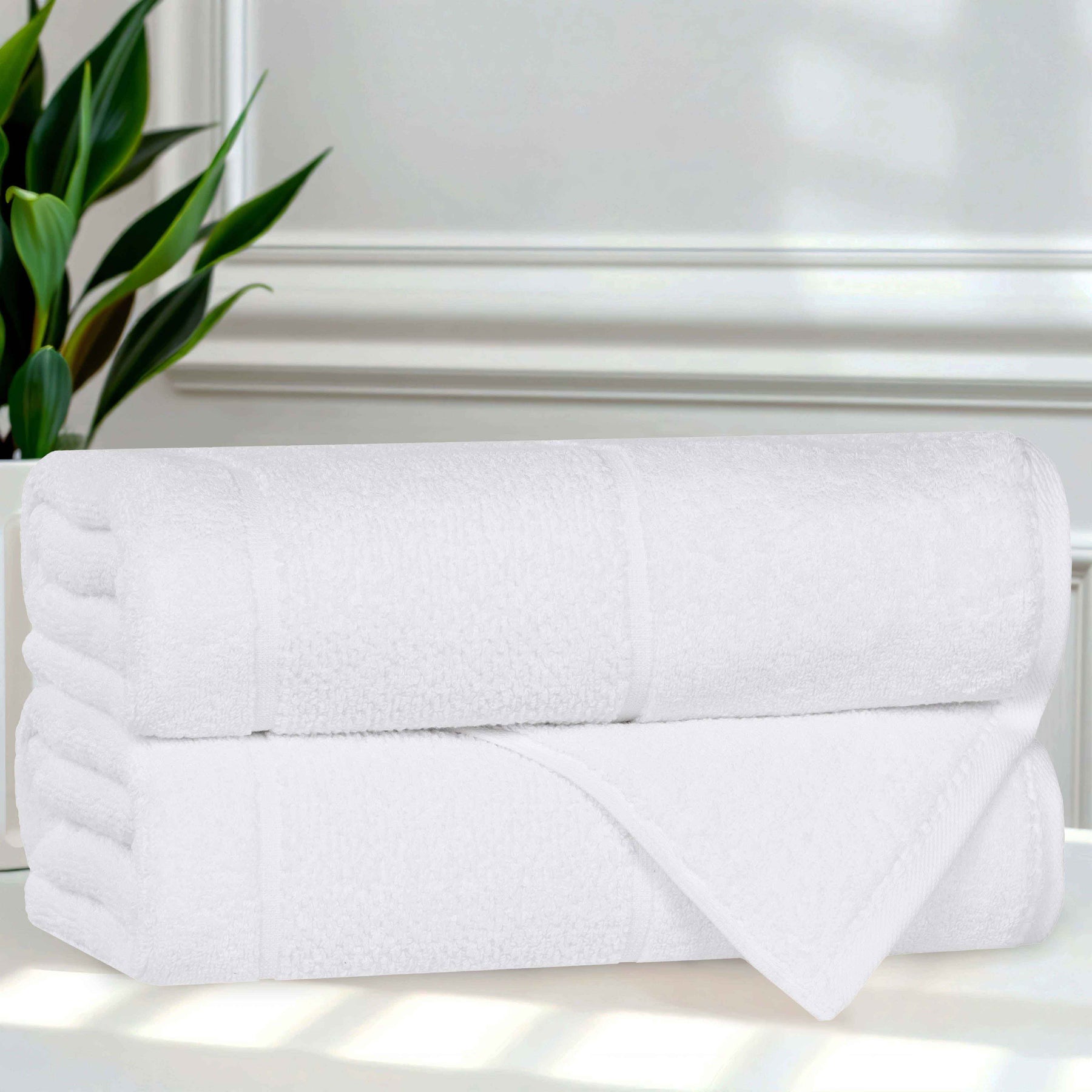 Mile Smart Twist Viscose Cotton Blend Solid Bath Towels, Set of 2
