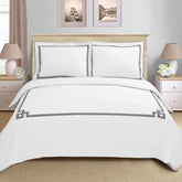 Miller Embroidered Border Cotton Duvet Cover Set