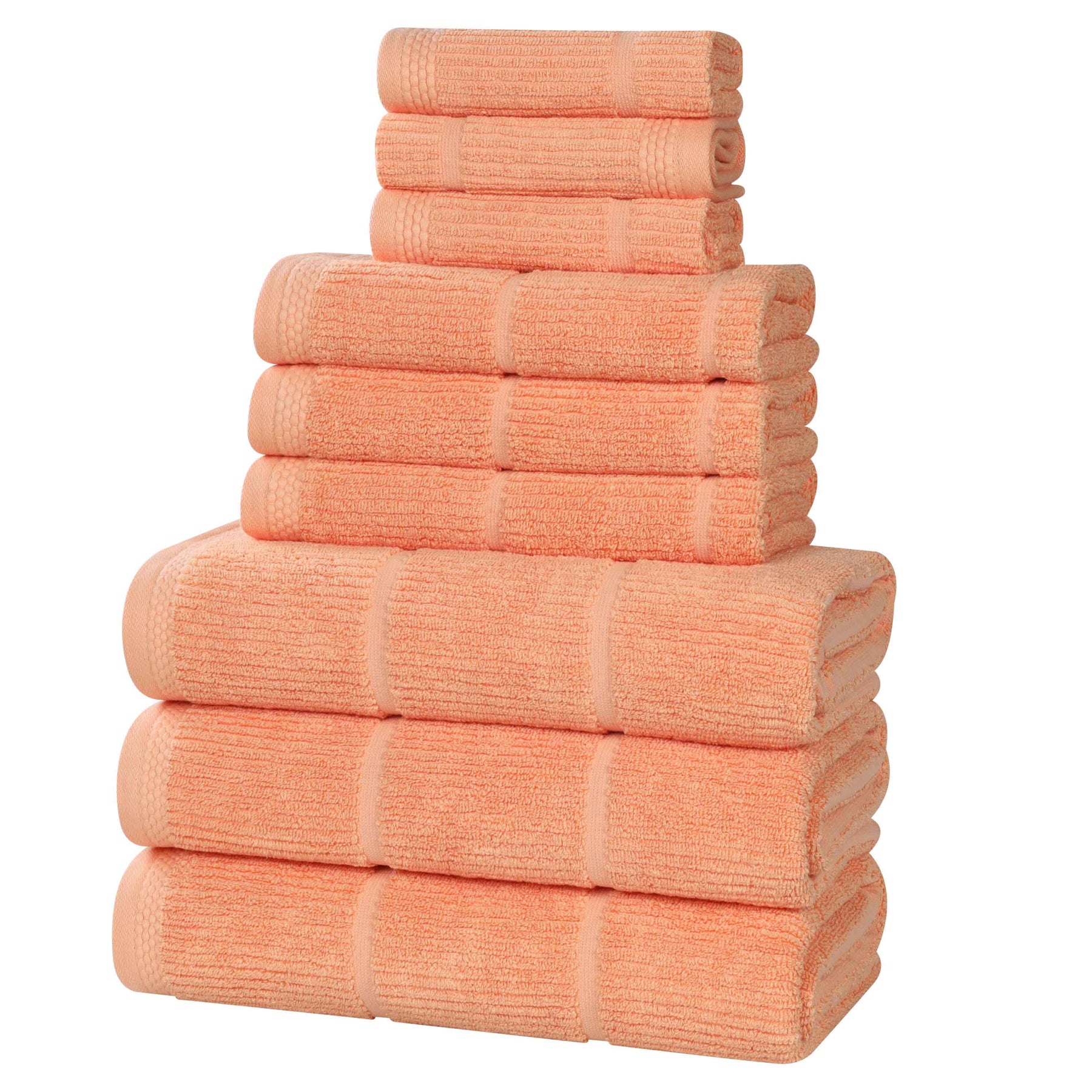 Milo Smart Twist Viscose Cotton Blend Solid Ribbed 9 Piece Towel Set