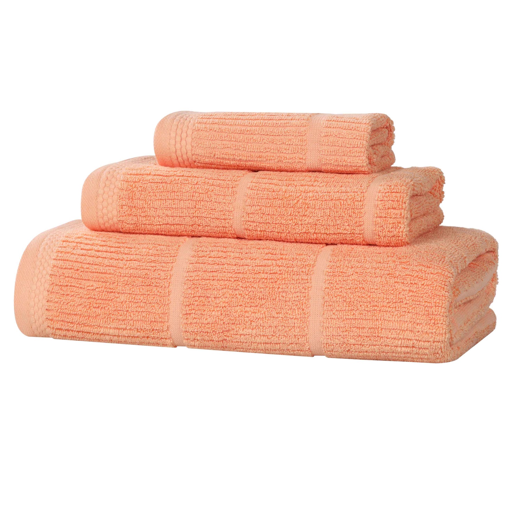 Milo Smart Twist Viscose Cotton Blend Solid Ribbed 3 Piece Towel Set