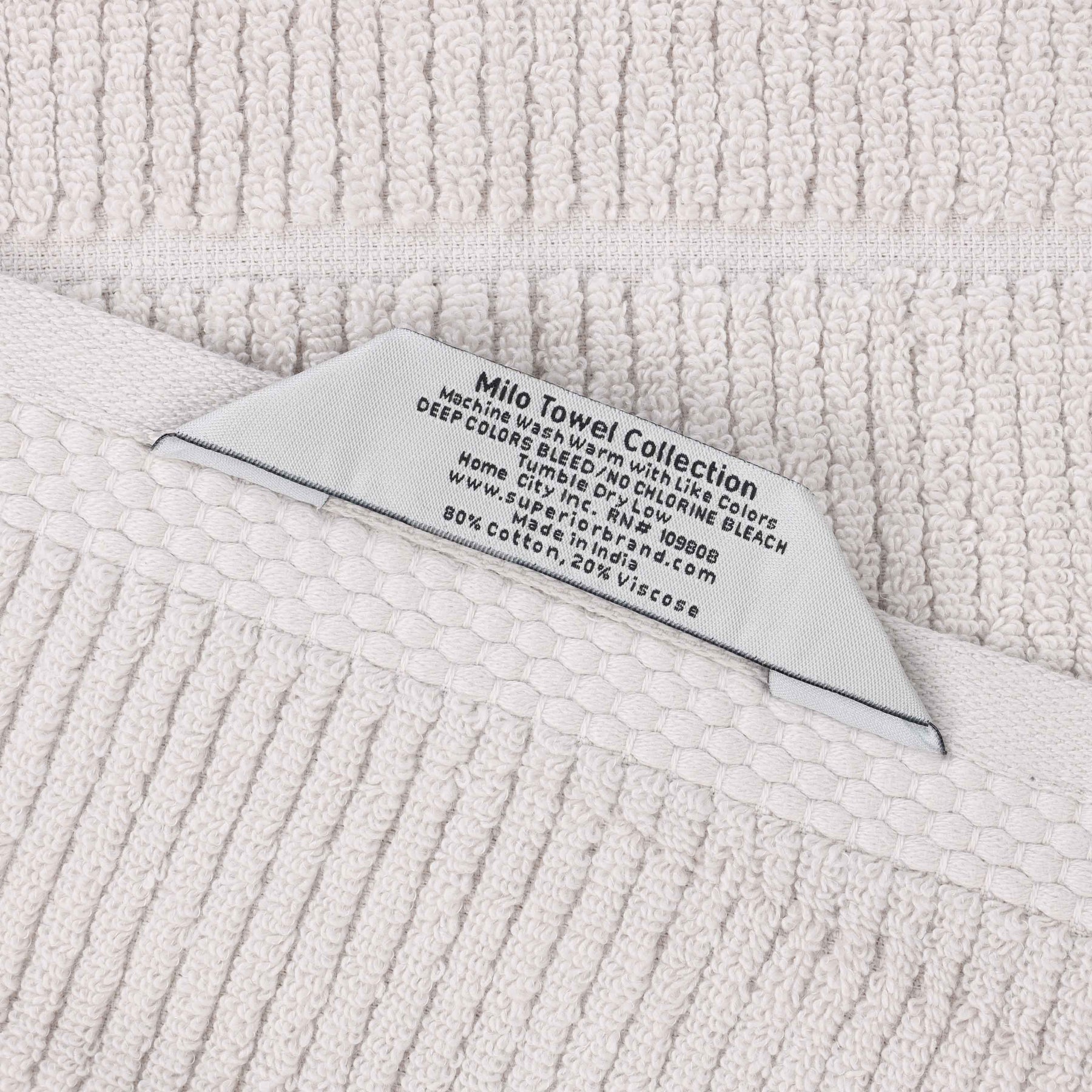 Milo Smart Twist Viscose Cotton Blend Solid Ribbed 3 Piece Towel Set