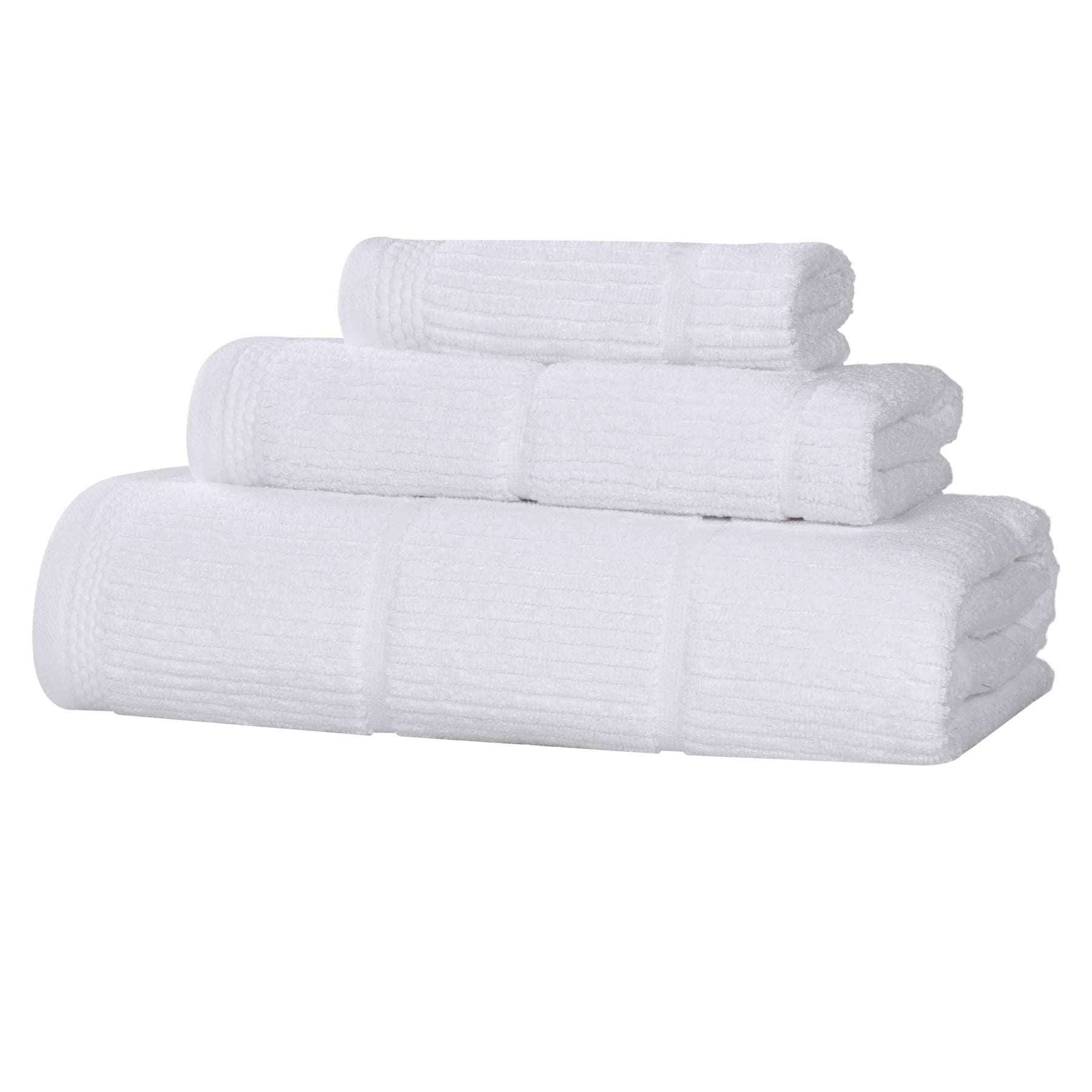 Milo Smart Twist Viscose Cotton Blend Solid Ribbed 3 Piece Towel Set