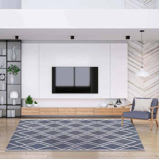 Modern Diamond Lattice Indoor/ Outdoor Area Rug