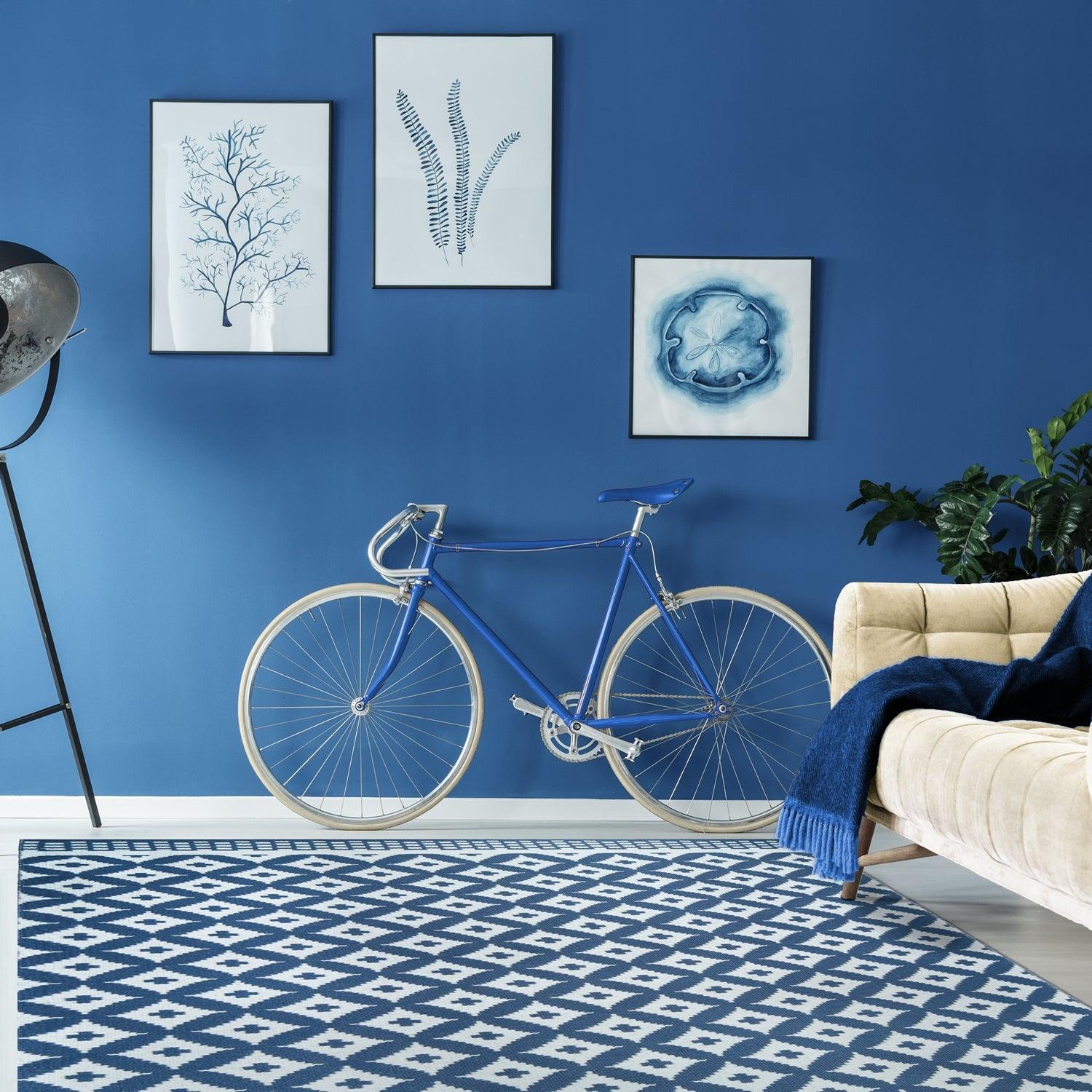 Modern Geometric Lattice Indoor Outdoor Area Rug