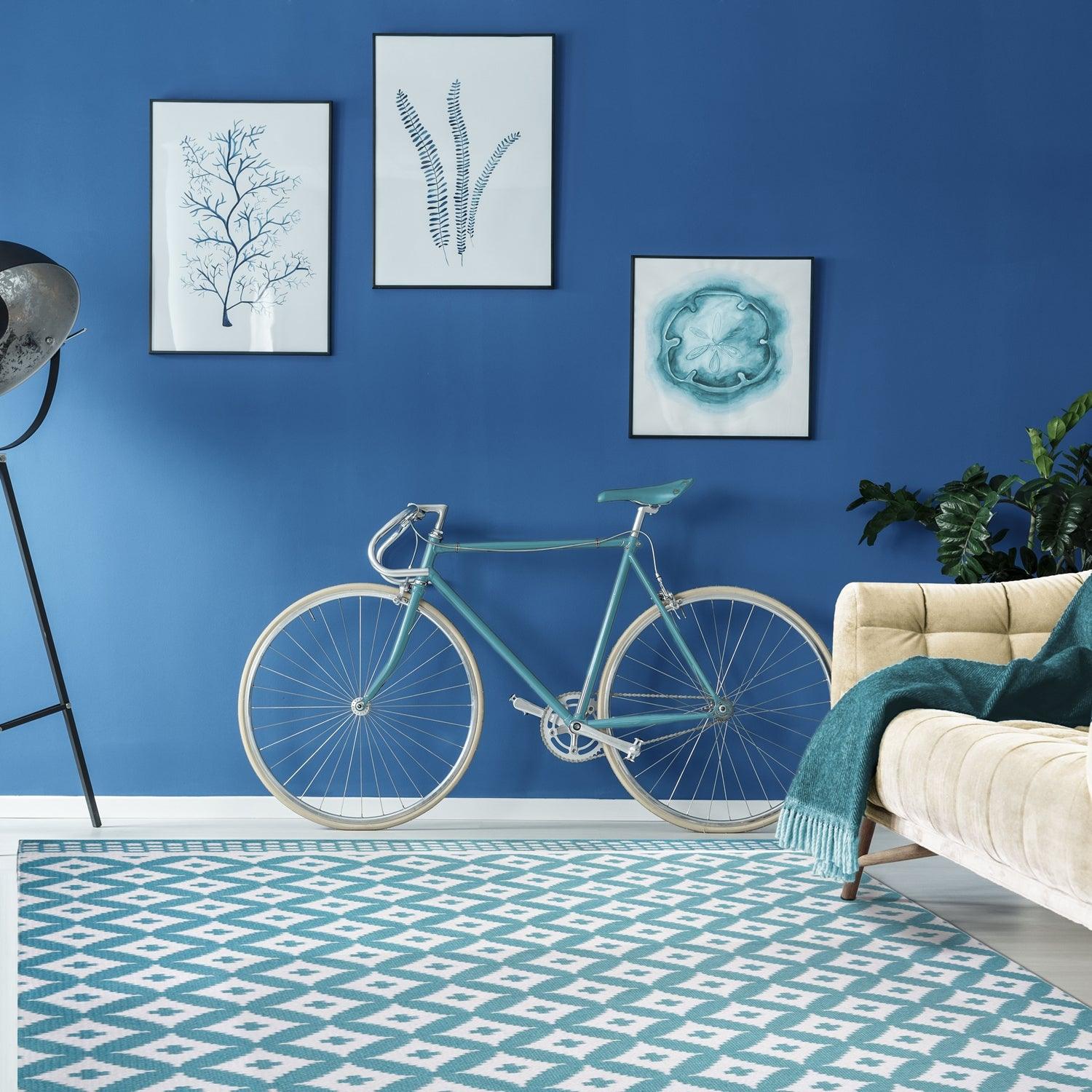 Modern Geometric Lattice Indoor Outdoor Area Rug