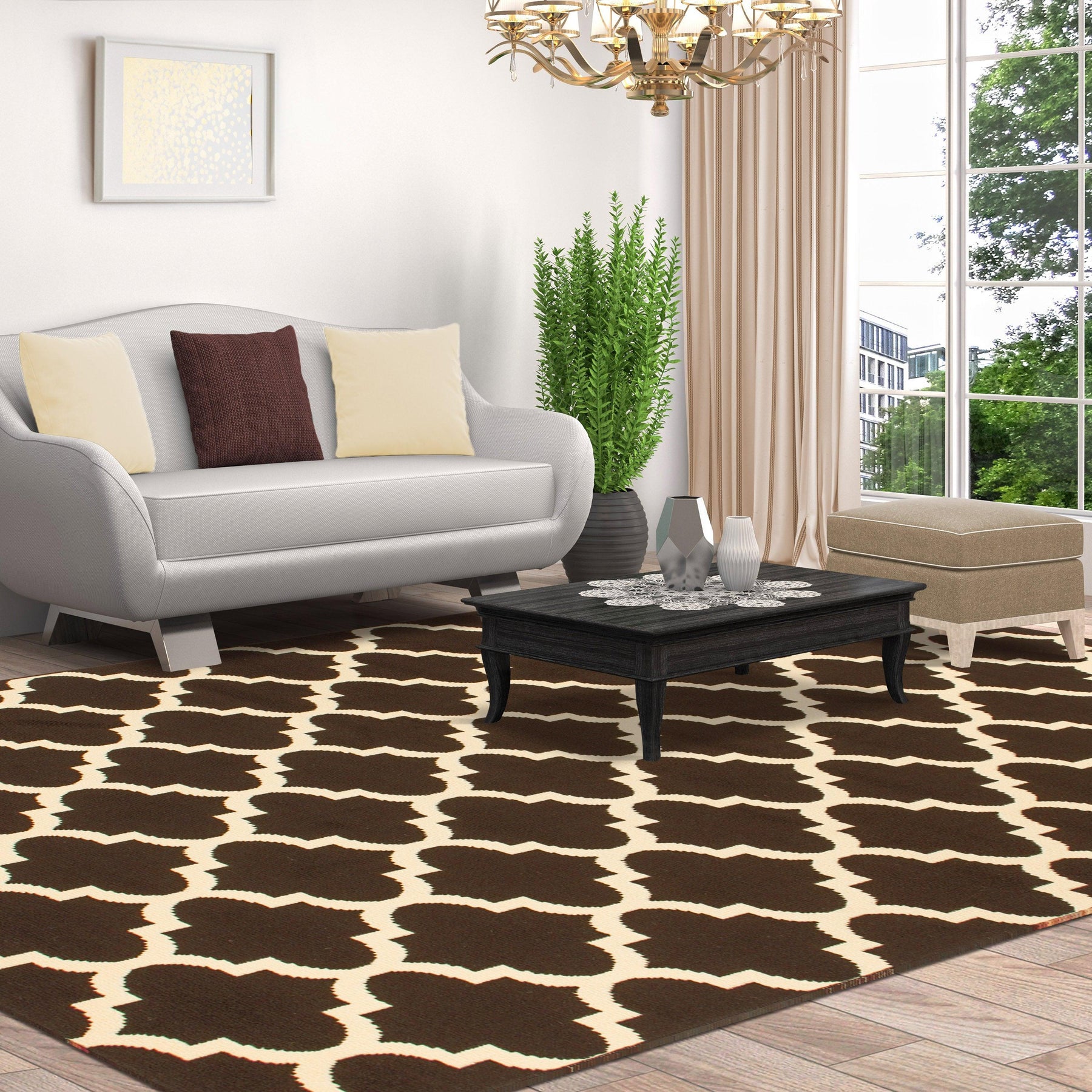 Modern Quatrefoil Geometric Lattice Indoor Area Rug