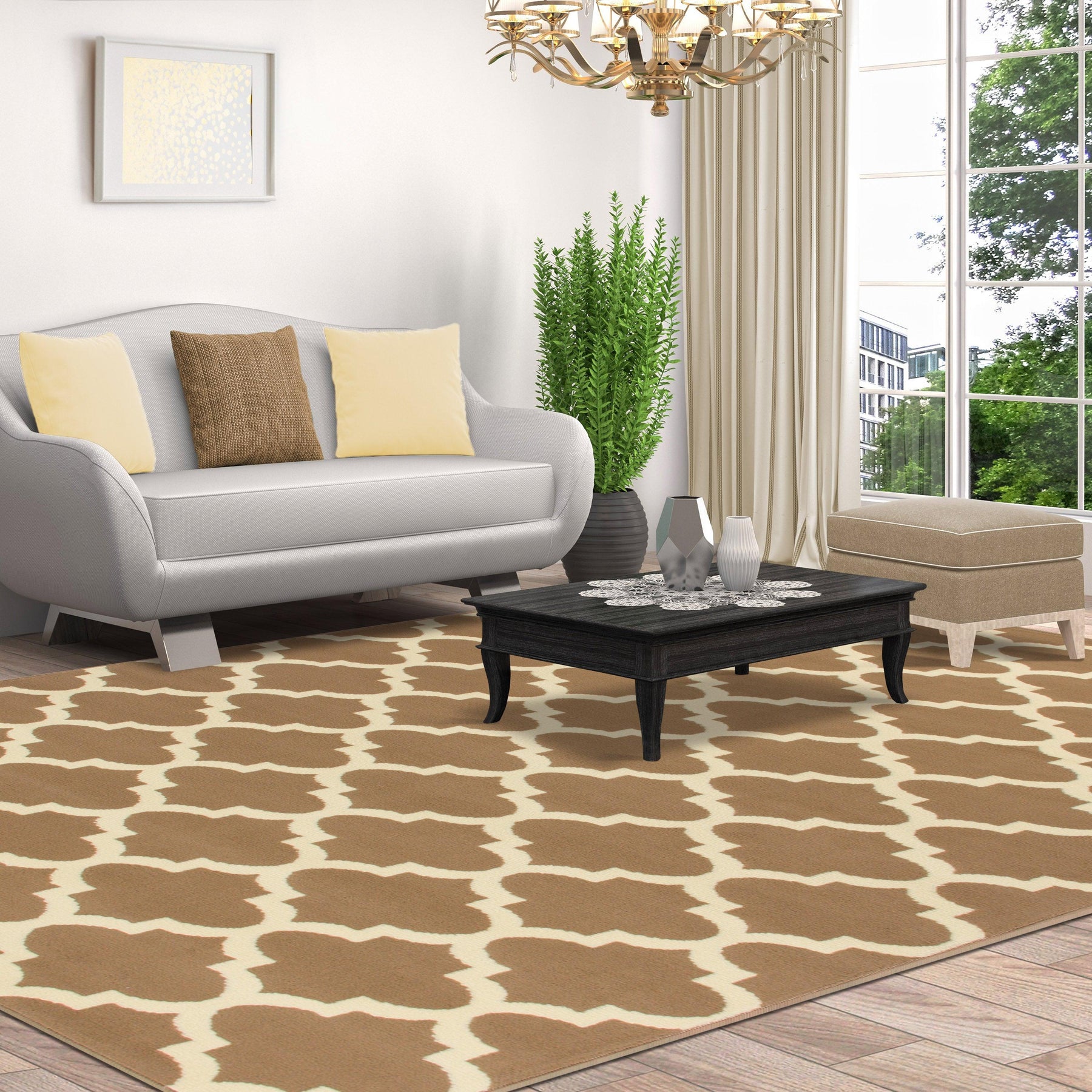Modern Quatrefoil Geometric Lattice Indoor Area Rug