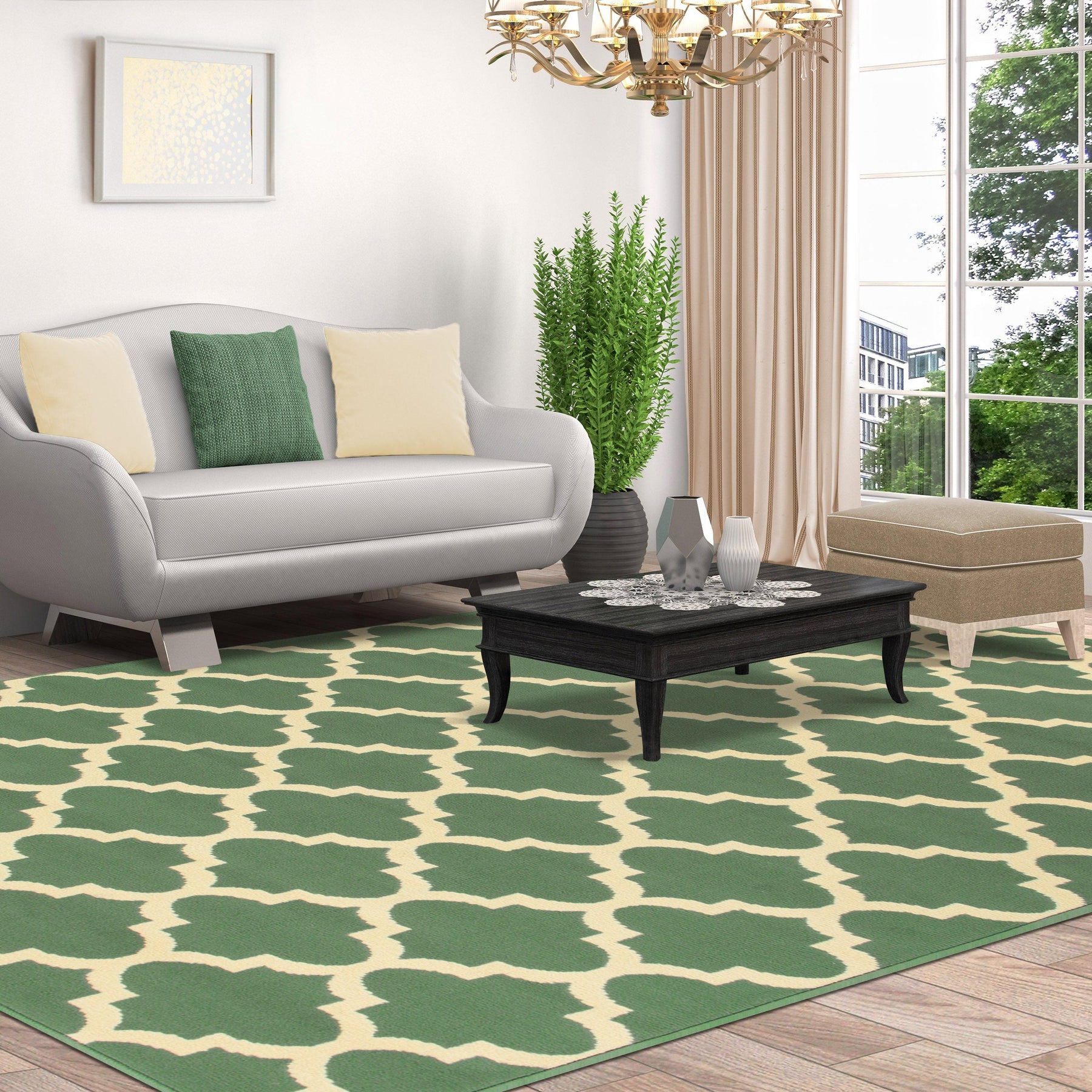 Modern Quatrefoil Geometric Lattice Indoor Area Rug