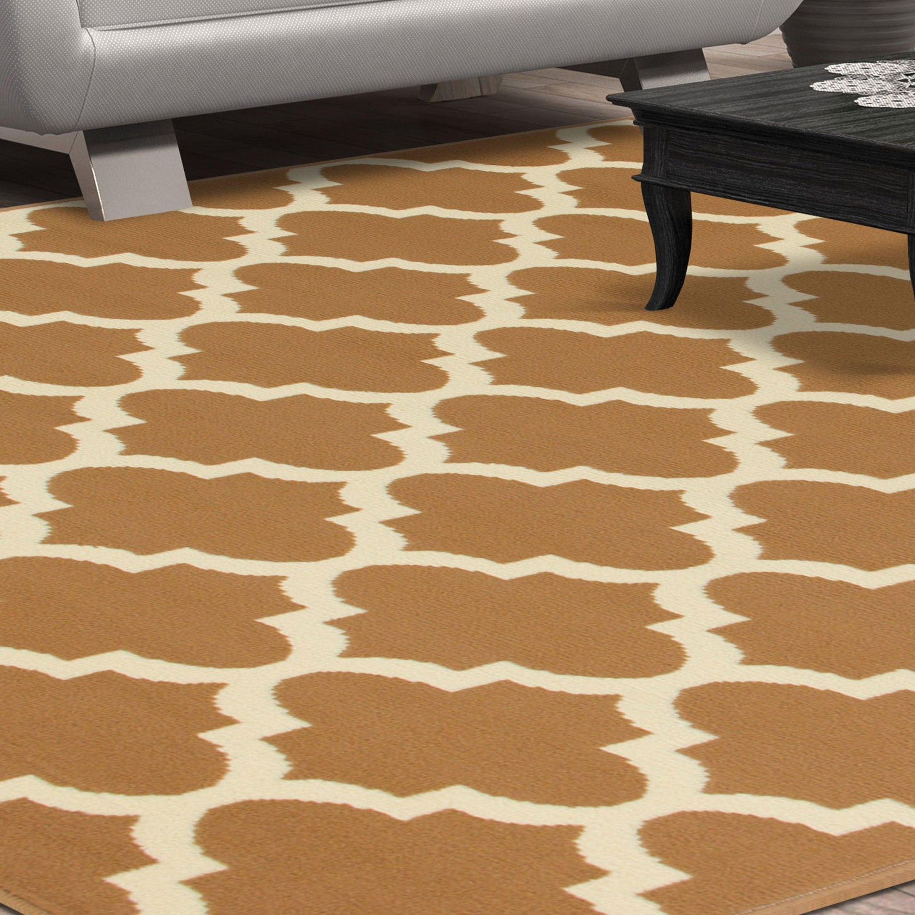 Modern Quatrefoil Geometric Lattice Indoor Area Rug