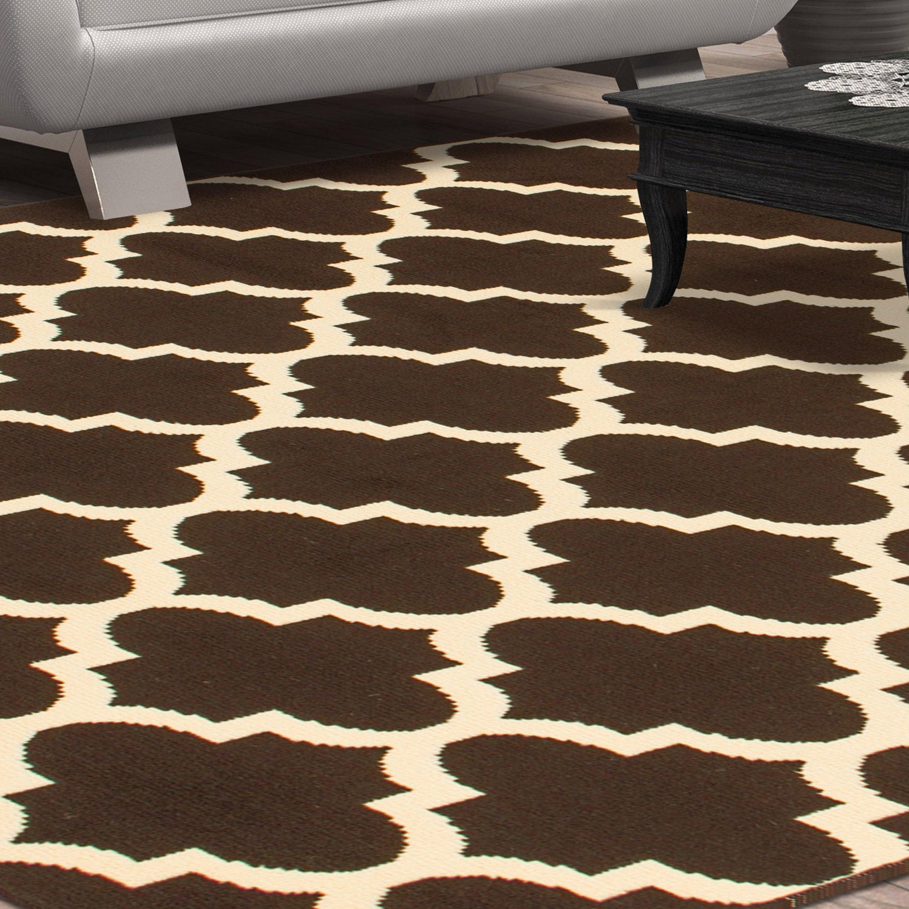 Modern Quatrefoil Geometric Lattice Indoor Area Rug