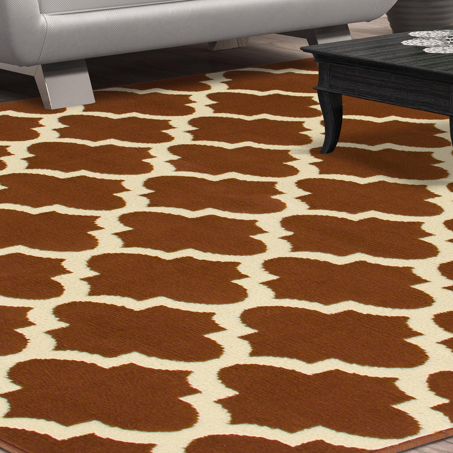 Modern Quatrefoil Geometric Lattice Indoor Area Rug
