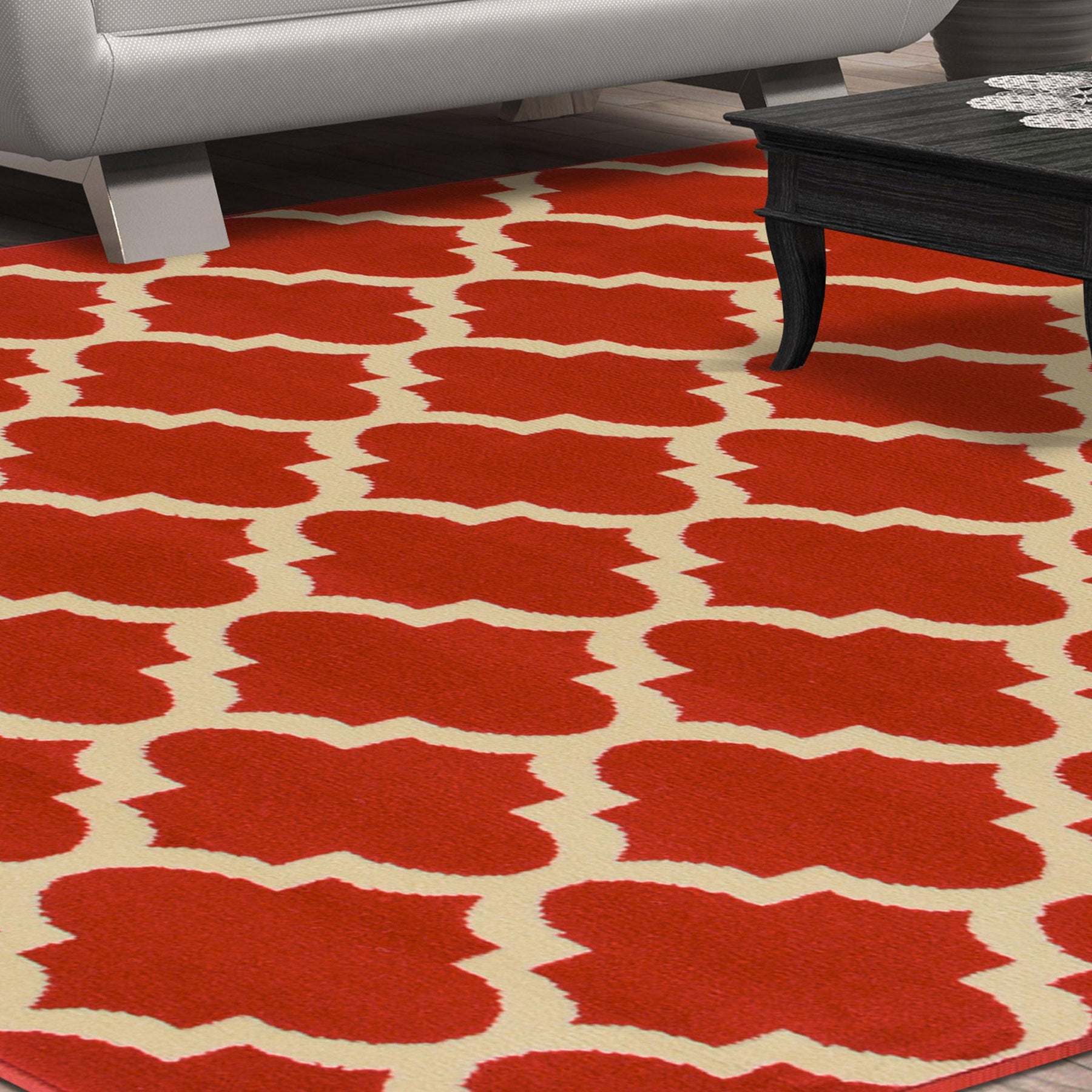 Modern Quatrefoil Geometric Lattice Indoor Area Rug