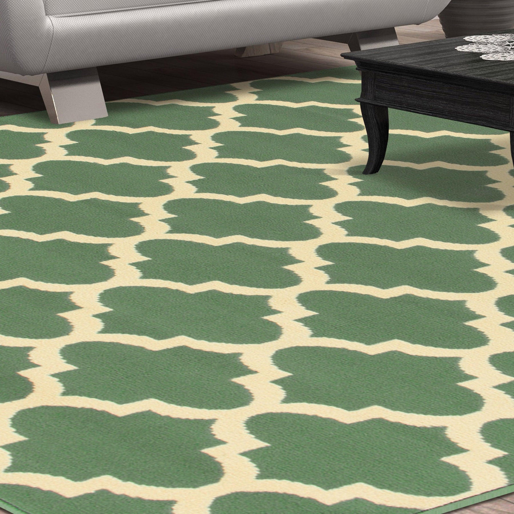 Modern Quatrefoil Geometric Lattice Indoor Area Rug