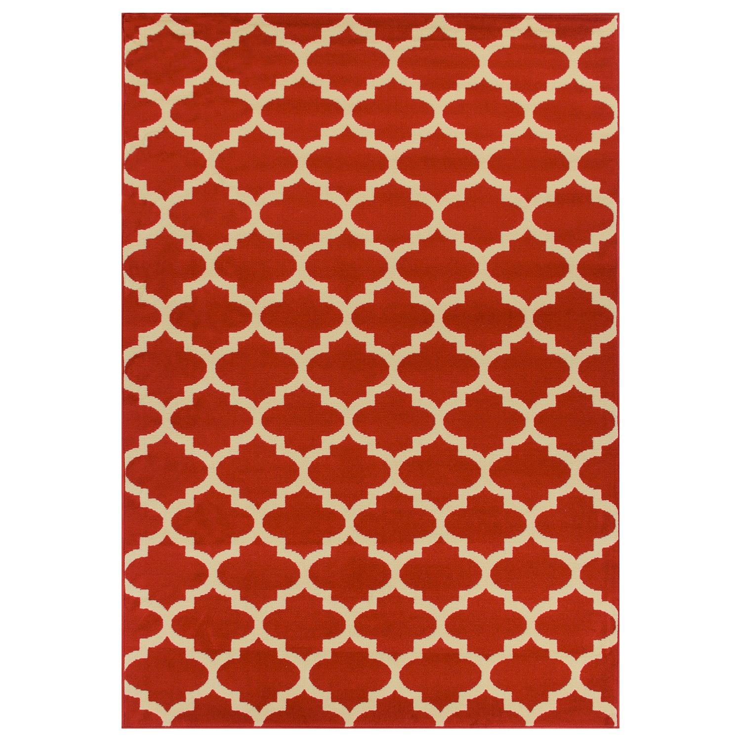 Modern Quatrefoil Geometric Lattice Indoor Area Rug