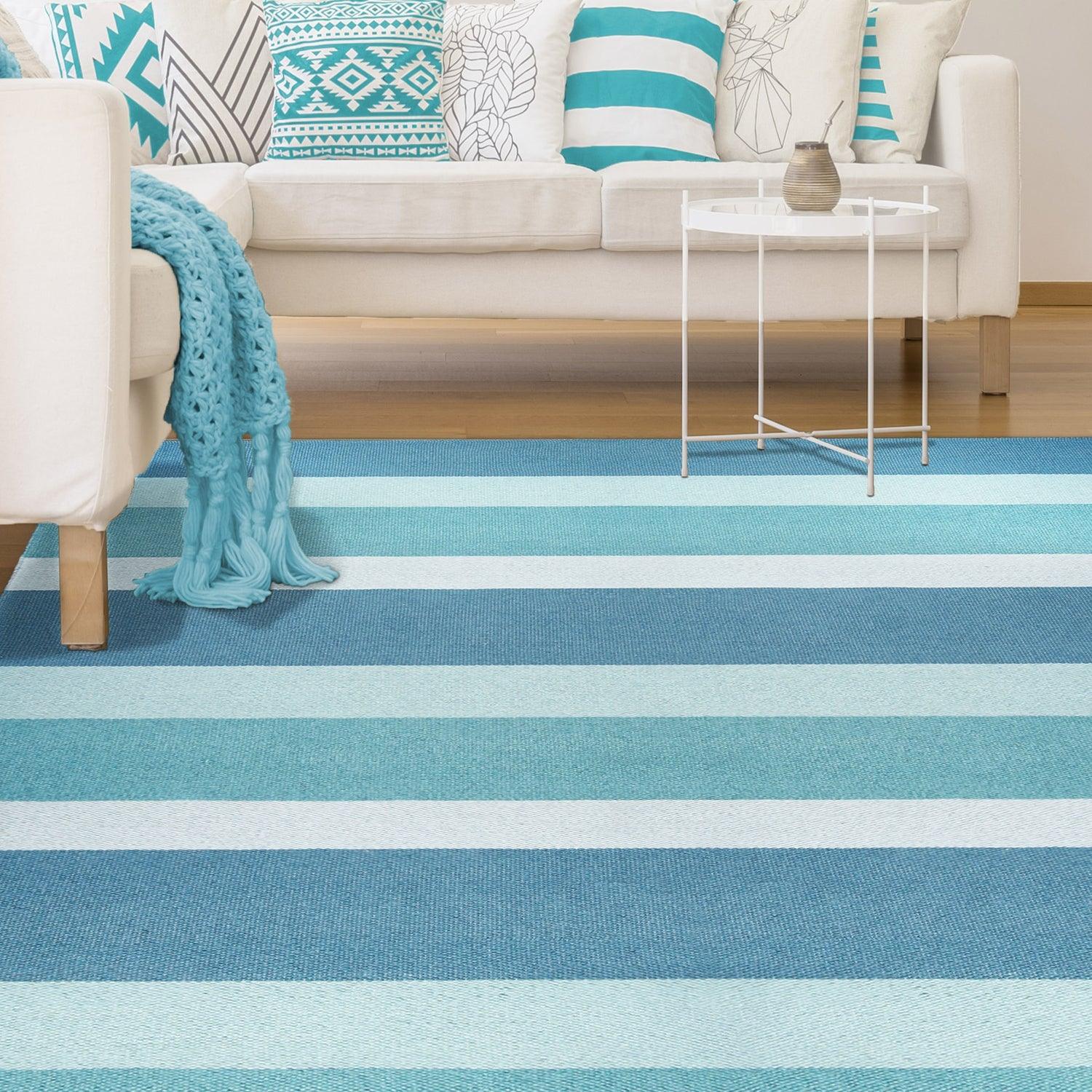 Modern Stripes Area Rug Indoor Outdoor Durable Pattern Rug