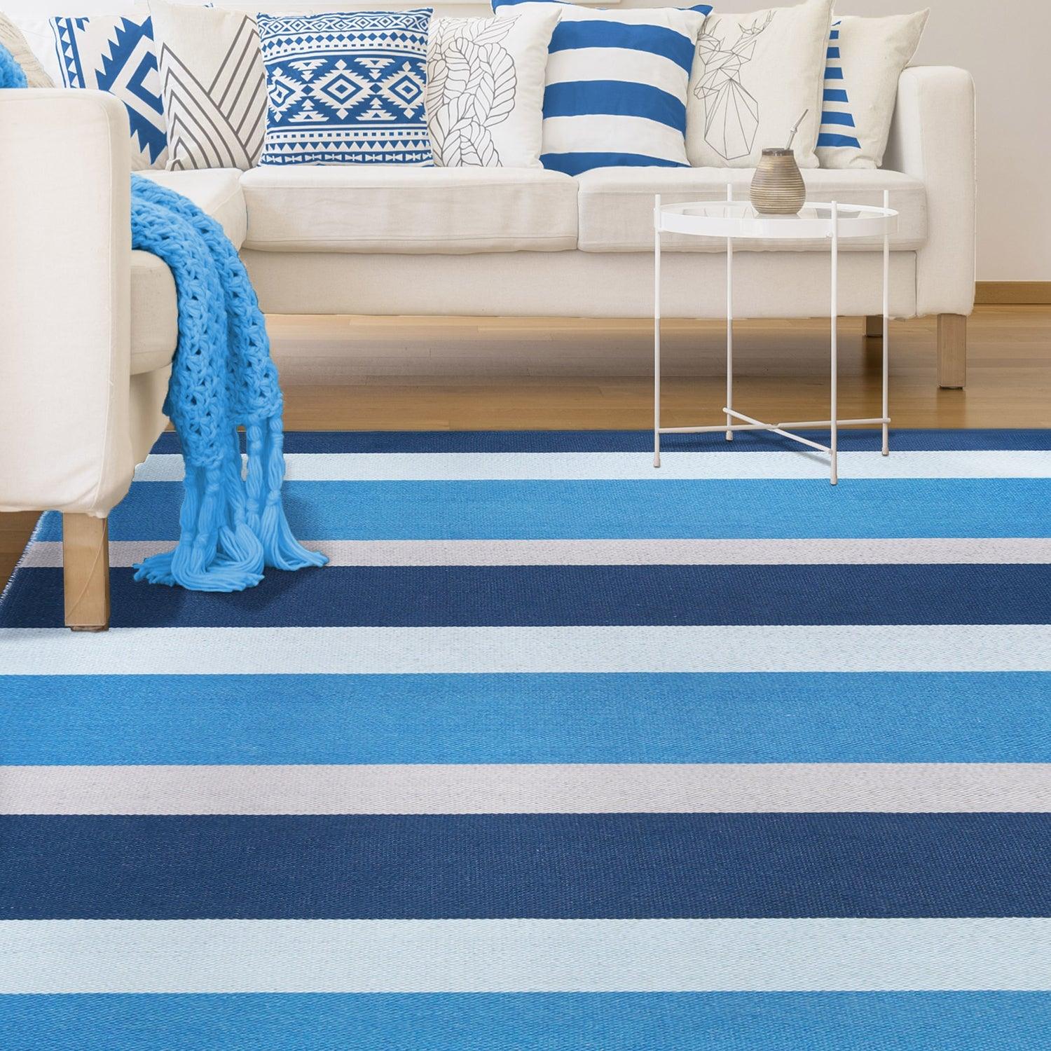 Modern Stripes Area Rug Indoor Outdoor Durable Pattern Rug