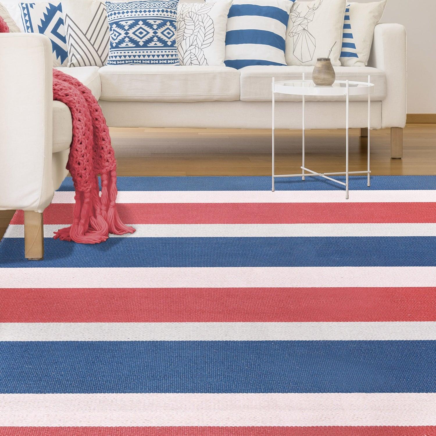 Modern Stripes Area Rug Indoor Outdoor Durable Pattern Rug