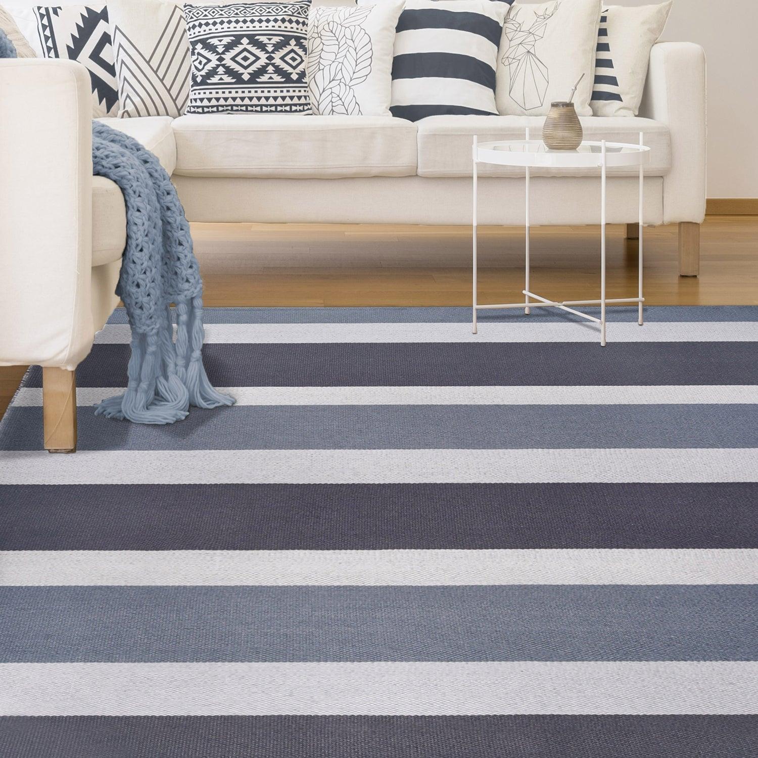 Modern Stripes Area Rug Indoor Outdoor Durable Pattern Rug