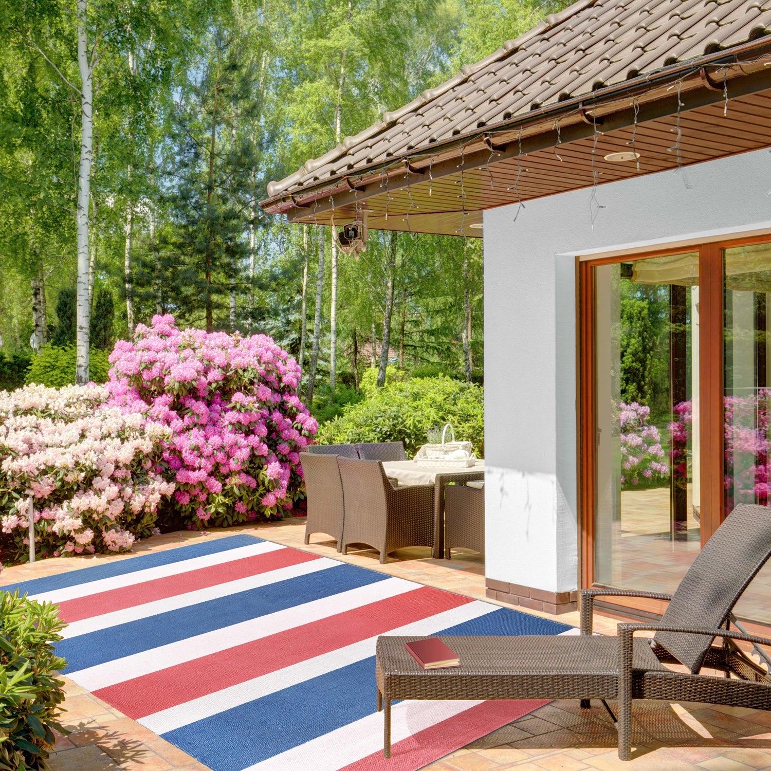 Modern Stripes Area Rug Indoor Outdoor Durable Pattern Rug