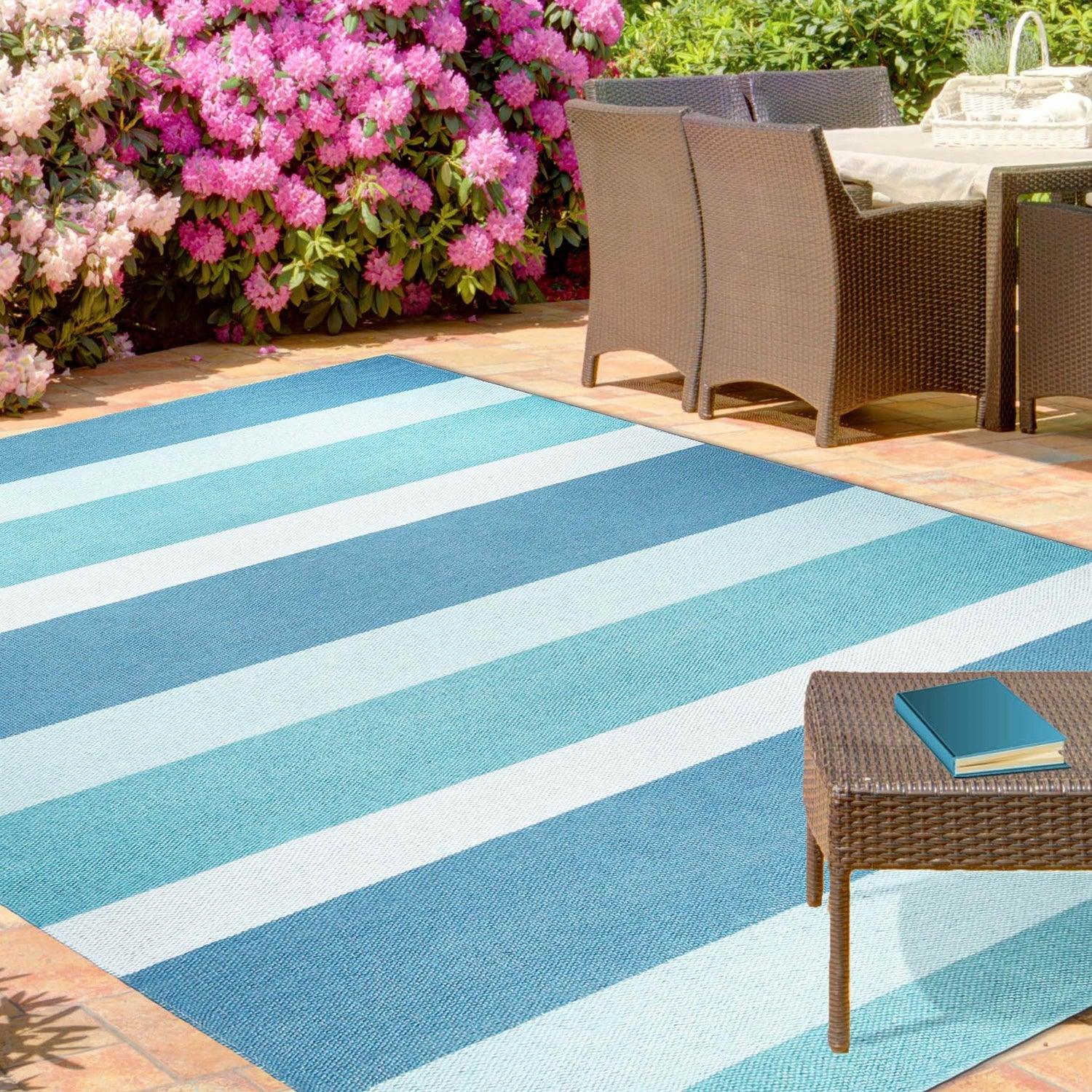 Modern Stripes Area Rug Indoor Outdoor Durable Pattern Rug