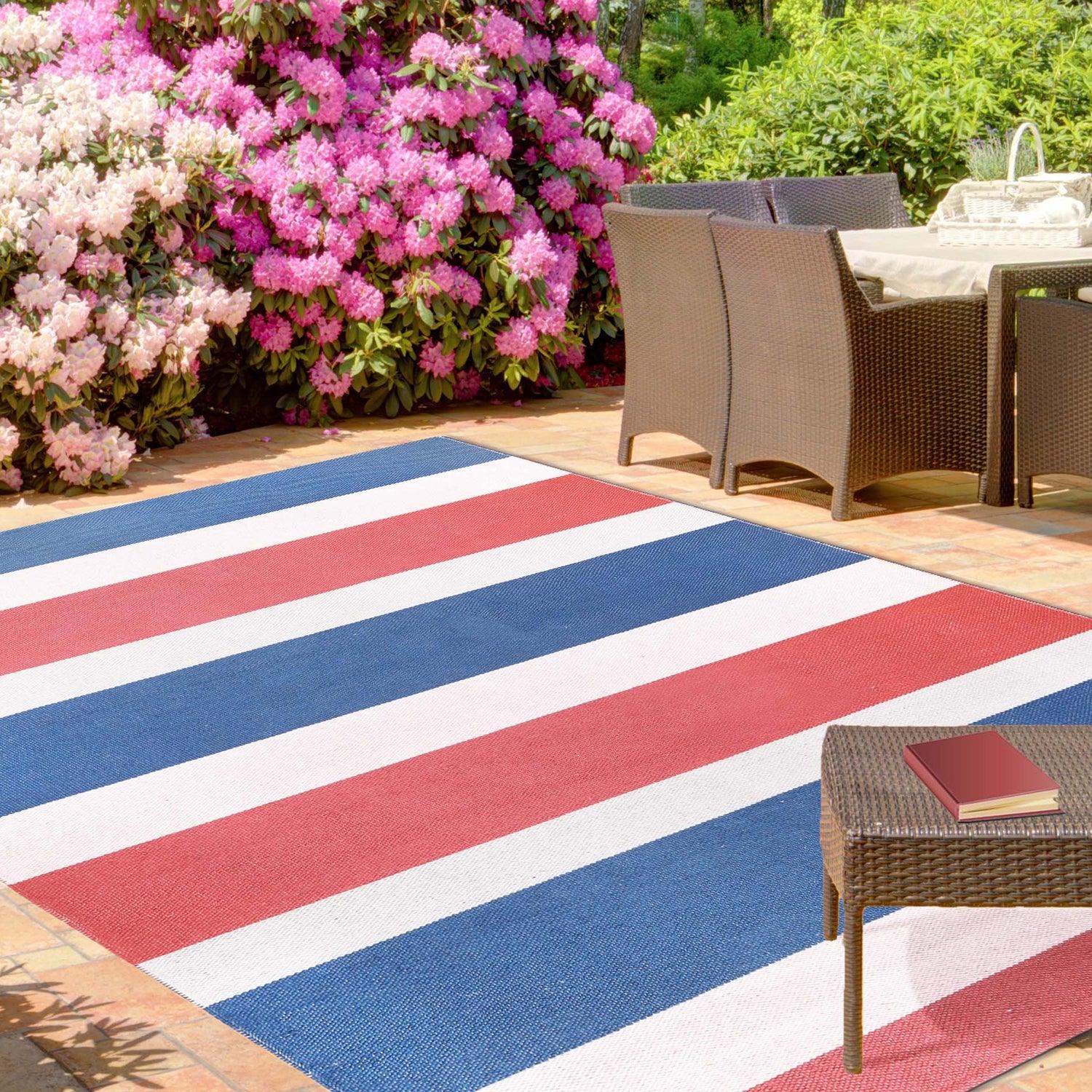 Modern Stripes Area Rug Indoor Outdoor Durable Pattern Rug