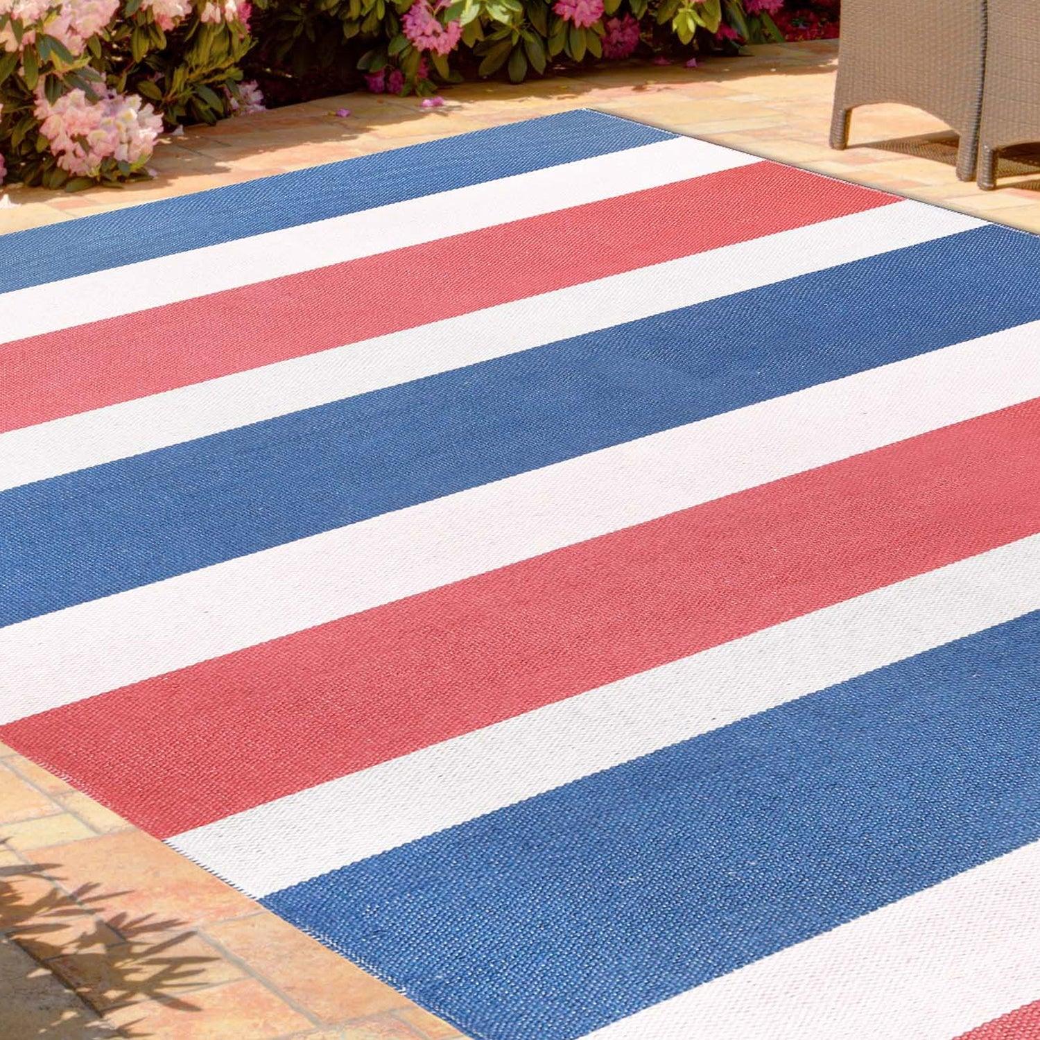 Modern Stripes Area Rug Indoor Outdoor Durable Pattern Rug