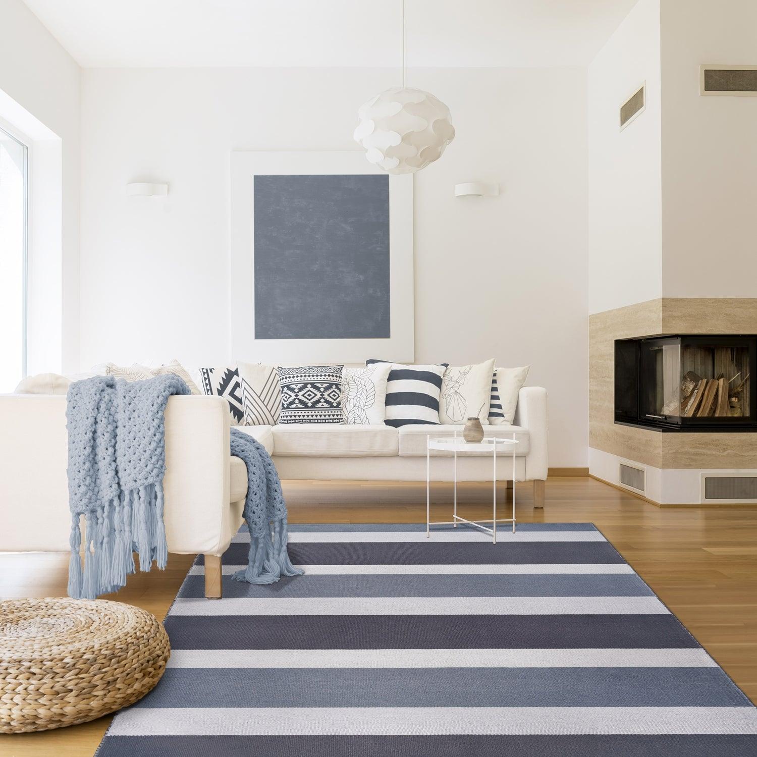 Modern Stripes Area Rug Indoor Outdoor Durable Pattern Rug
